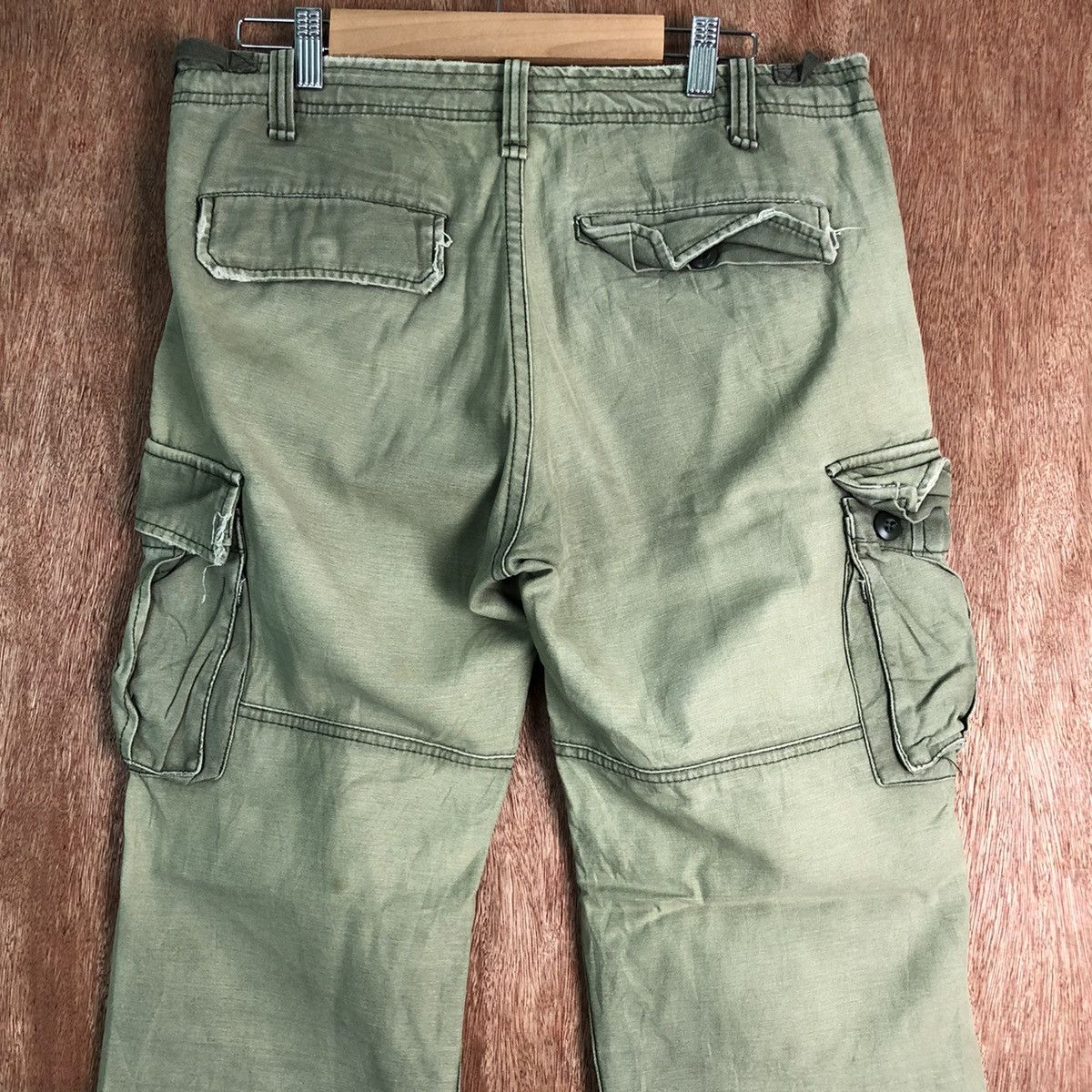 Japanese Brand × StraightFaded DLL Jungle Storm faded Green Multipocket Cargo Pants #C113 Size US 31 - 10 Thumbnail