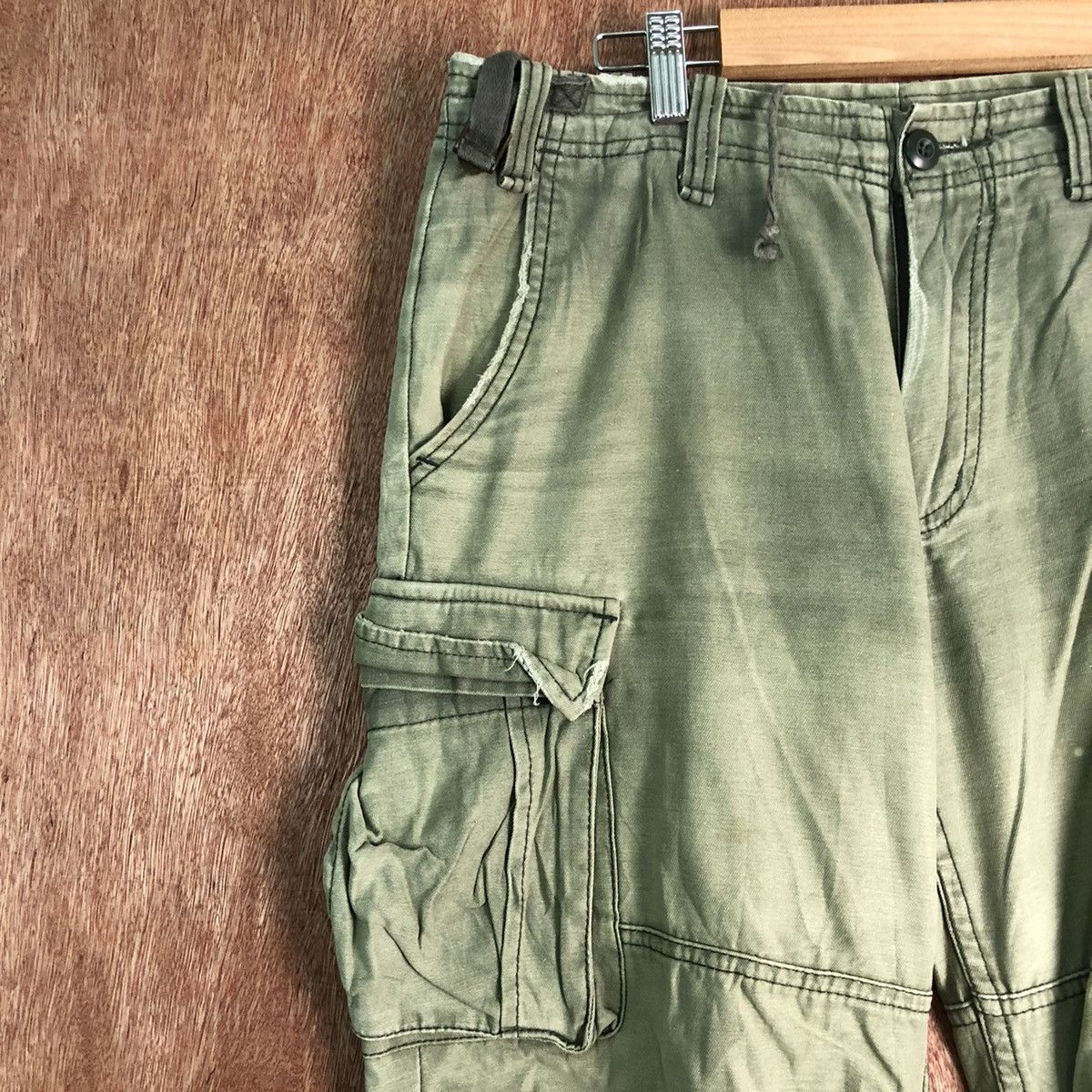 Japanese Brand × StraightFaded DLL Jungle Storm faded Green Multipocket Cargo Pants #C113 Size US 31 - 5 Thumbnail