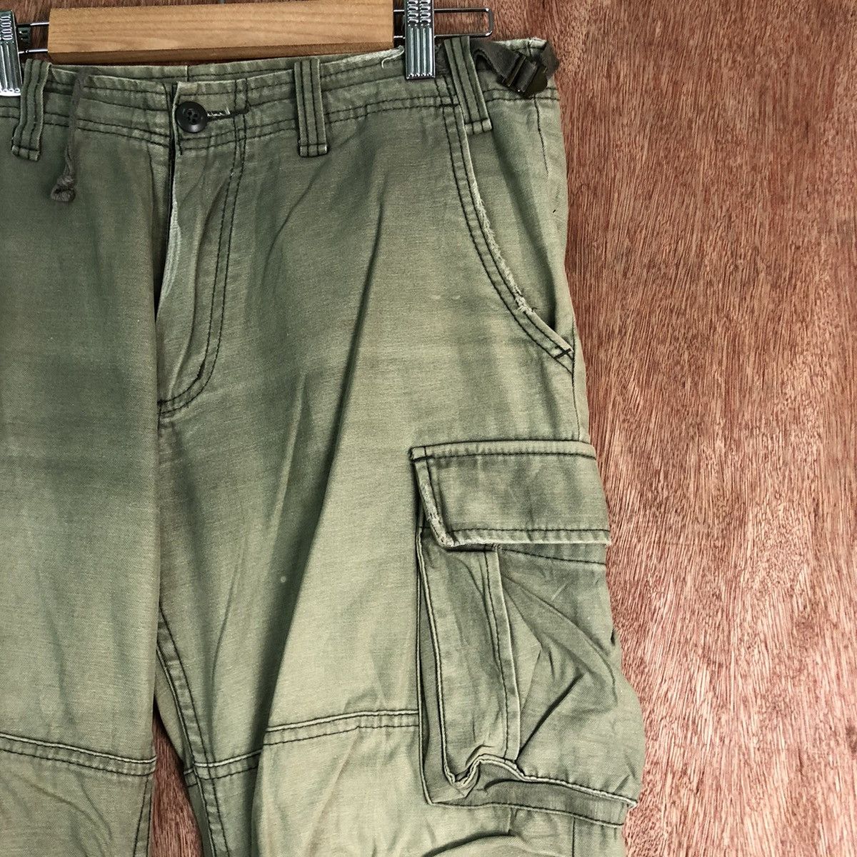 Japanese Brand × StraightFaded DLL Jungle Storm faded Green Multipocket Cargo Pants #C113 Size US 31 - 4 Thumbnail