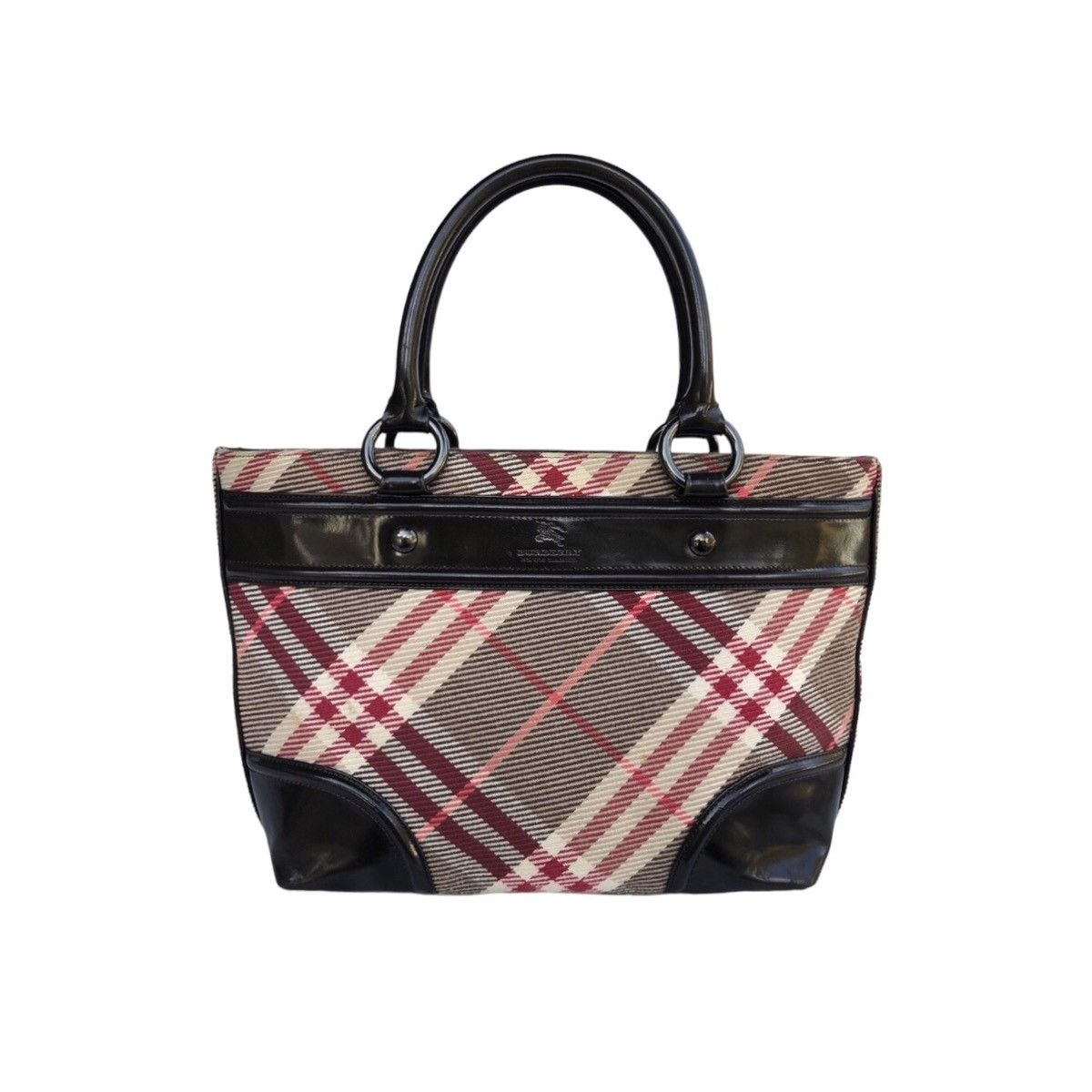 Authentic Burberry Blue Label Red Checked Shoulder Bag in Brown, Women's