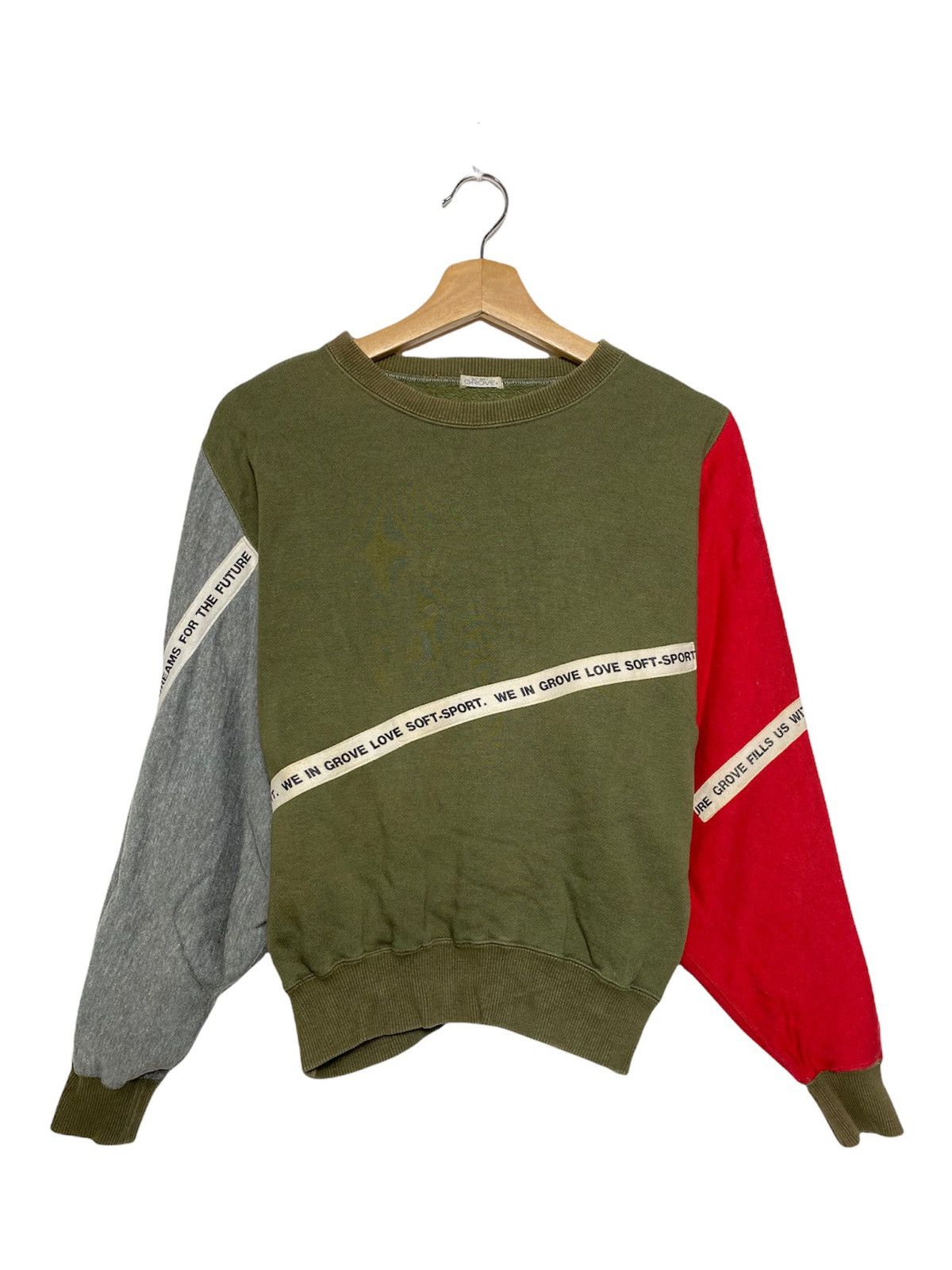 image of Vintage Grove Crewneck in Green/Red, Men's (Size Small)