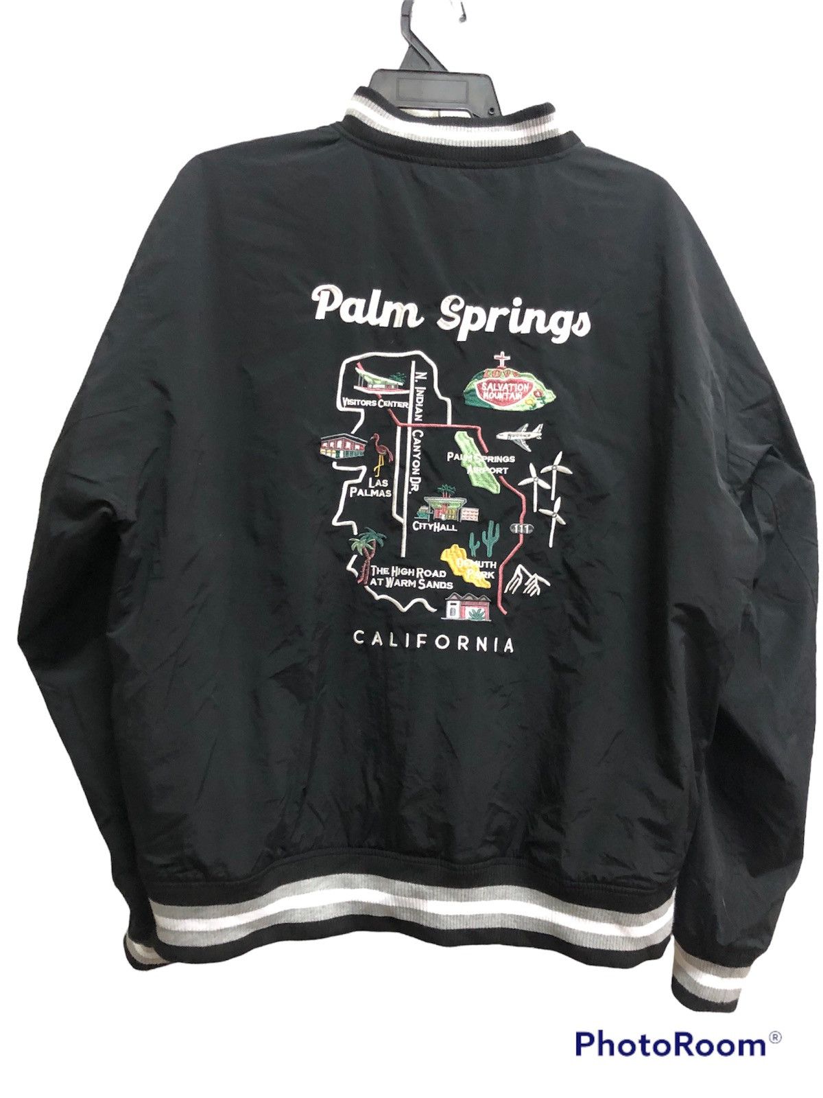 image of Back Number Bomber Jackets Snap Button in Black, Men's (Size Large)