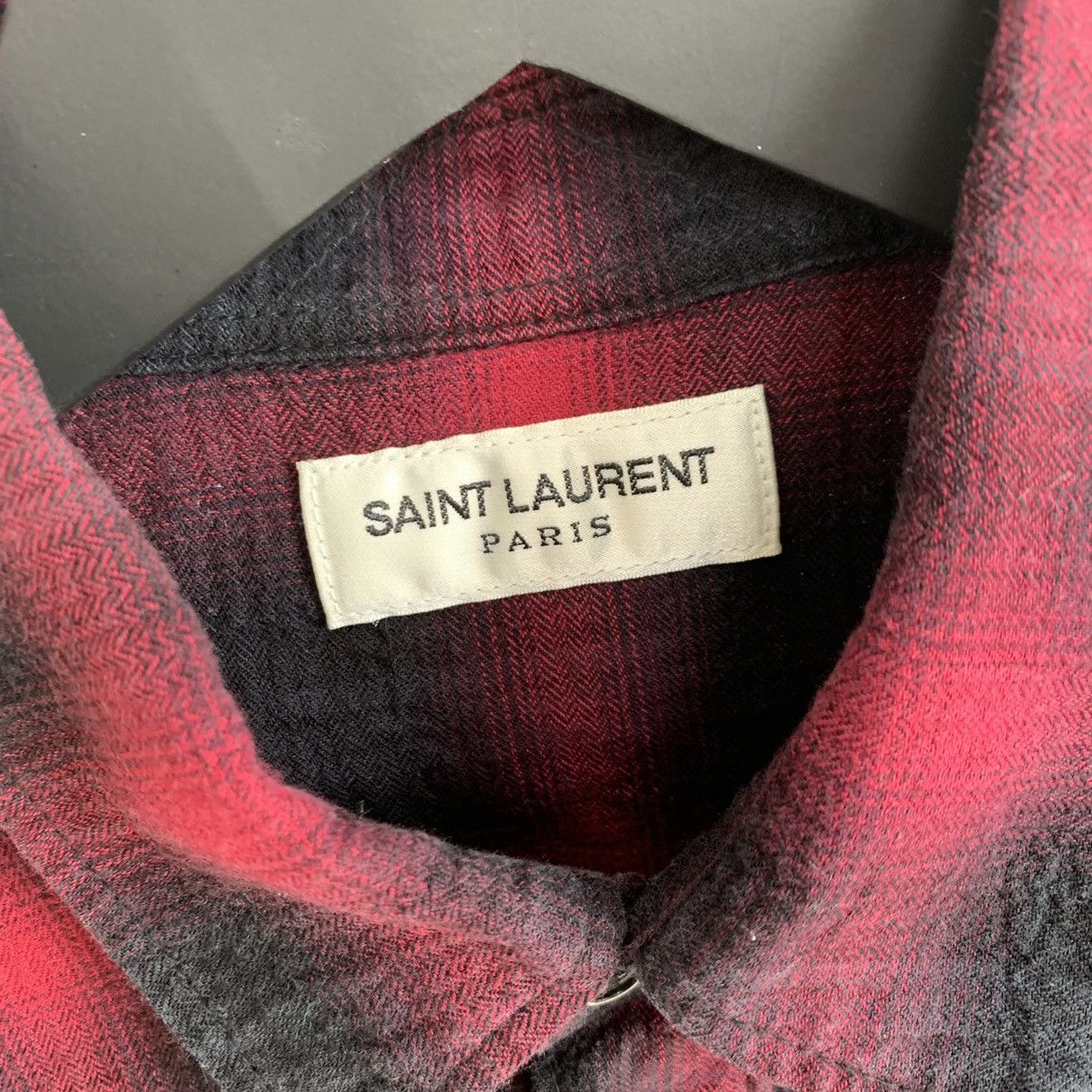 Saint Laurent Paris SAINT LAURENT Shirt Long Sleeve Flannel Button Up Check Size US S / EU 44-46 / 1 - 5 Thumbnail