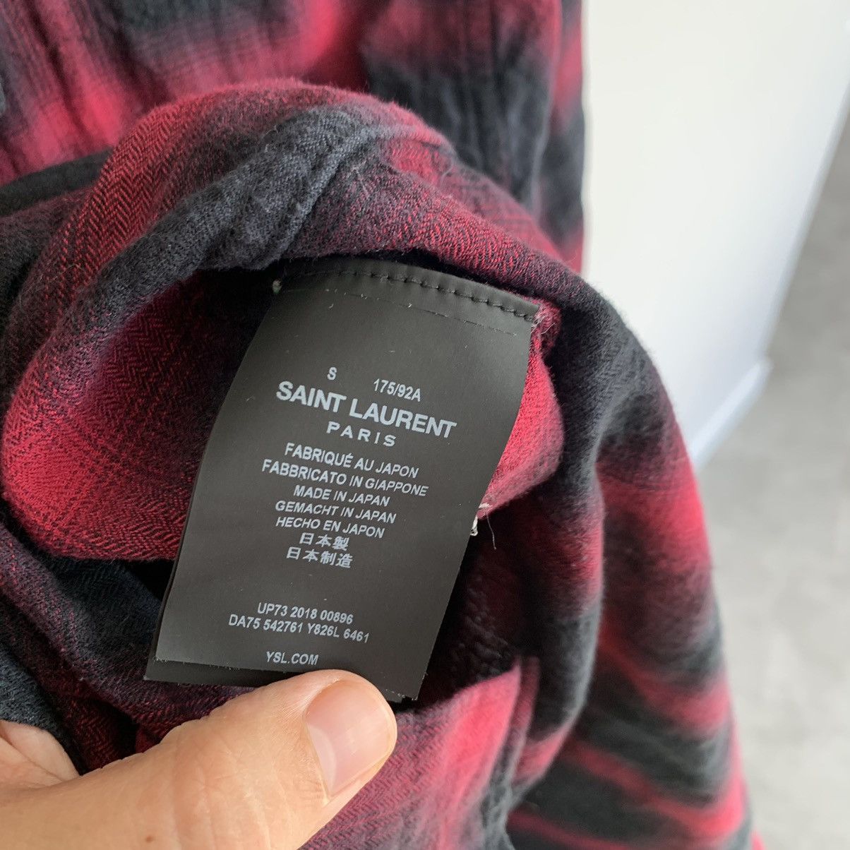 Saint Laurent Paris SAINT LAURENT Shirt Long Sleeve Flannel Button Up Check Size US S / EU 44-46 / 1 - 6 Thumbnail