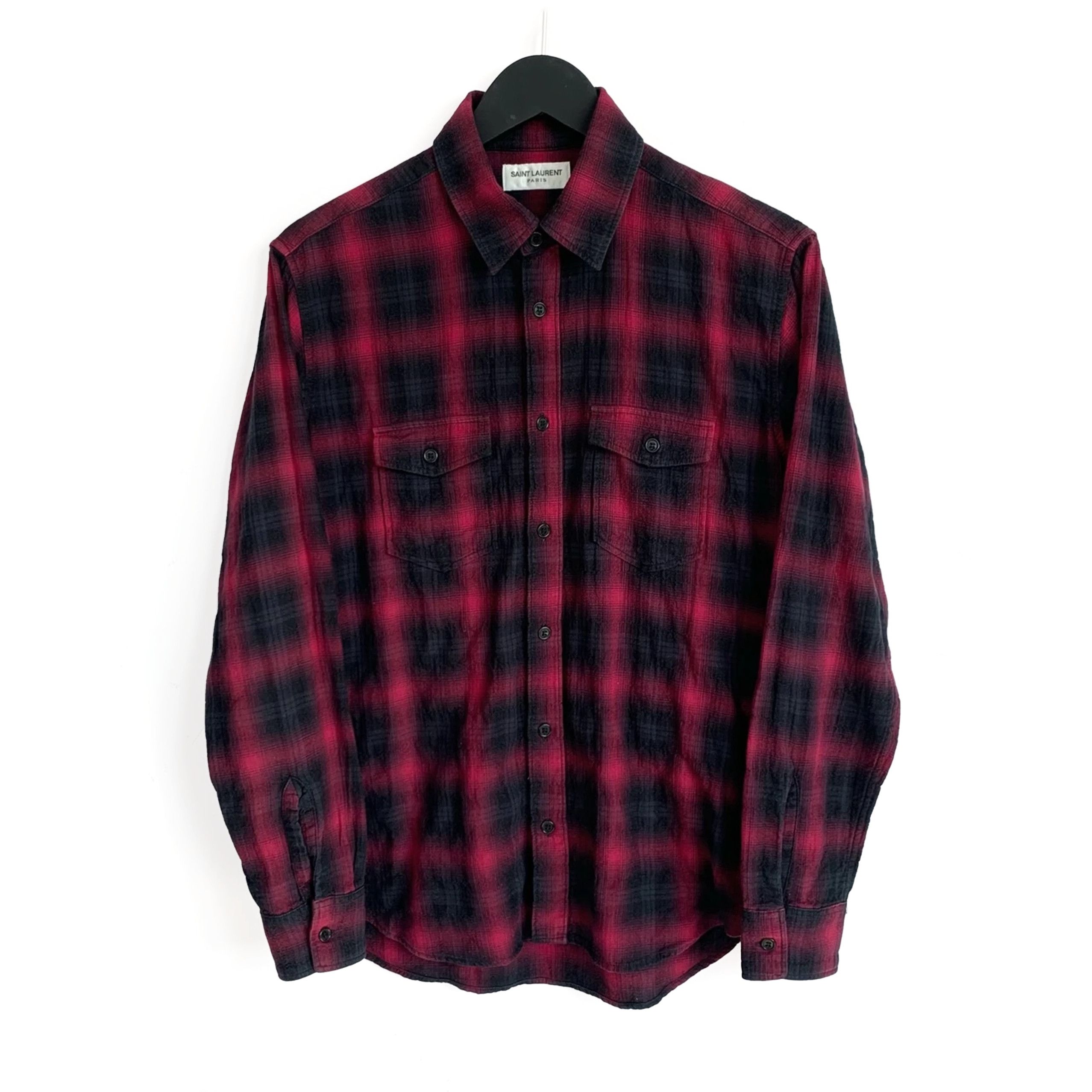 Saint Laurent Paris SAINT LAURENT Shirt Long Sleeve Flannel Button Up Check Size US S / EU 44-46 / 1 - 2 Thumbnail