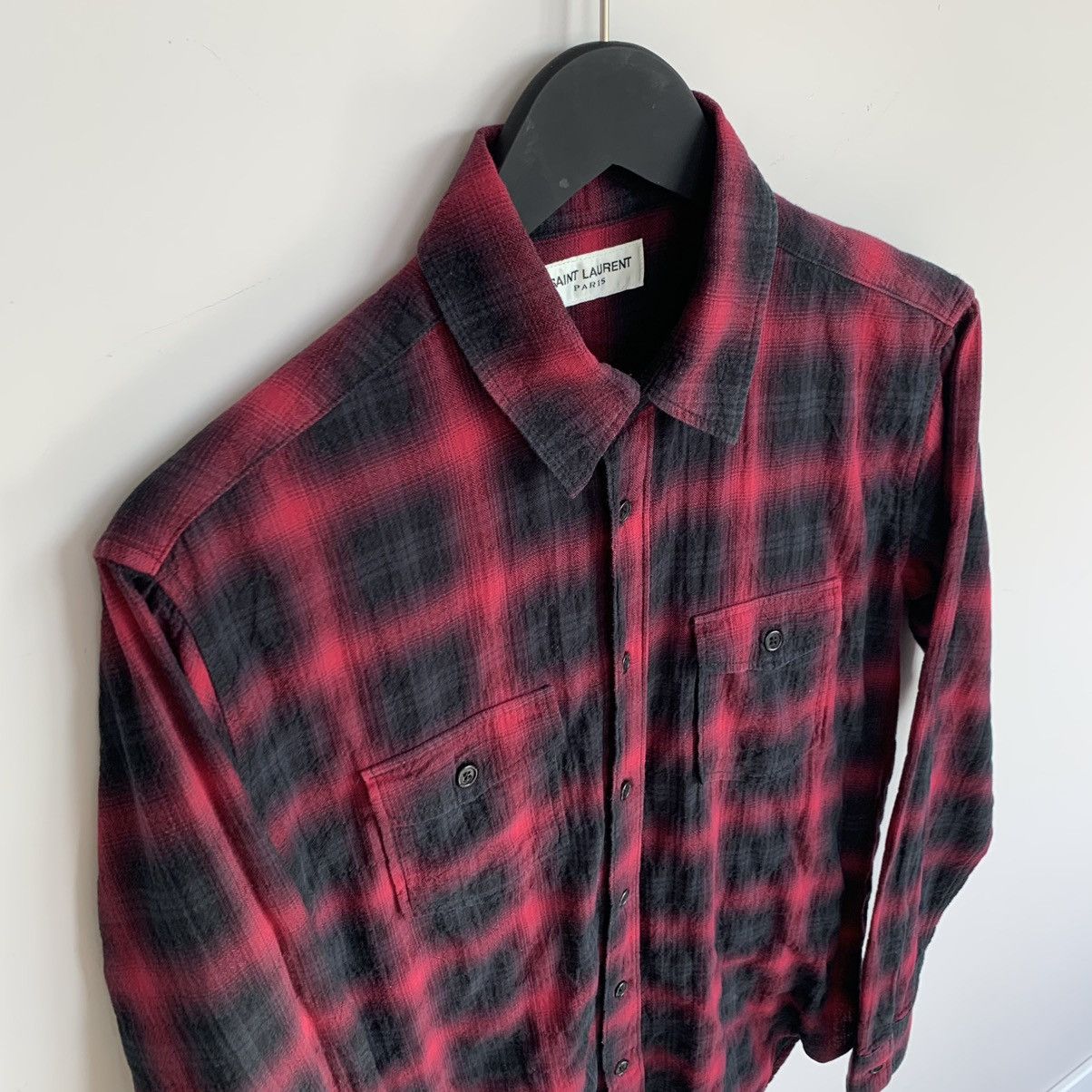 Saint Laurent Paris SAINT LAURENT Shirt Long Sleeve Flannel Button Up Check Size US S / EU 44-46 / 1 - 4 Thumbnail