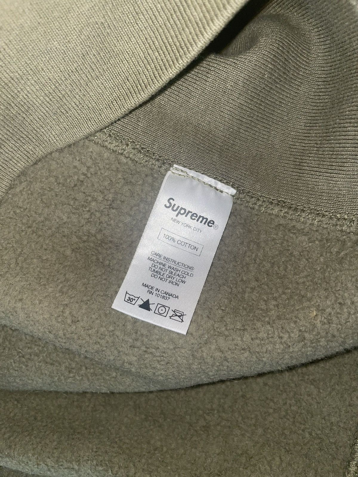 Supreme Supreme Olive Hoodie - Size Medium Size US M / EU 48-50 / 2 - 7 Thumbnail
