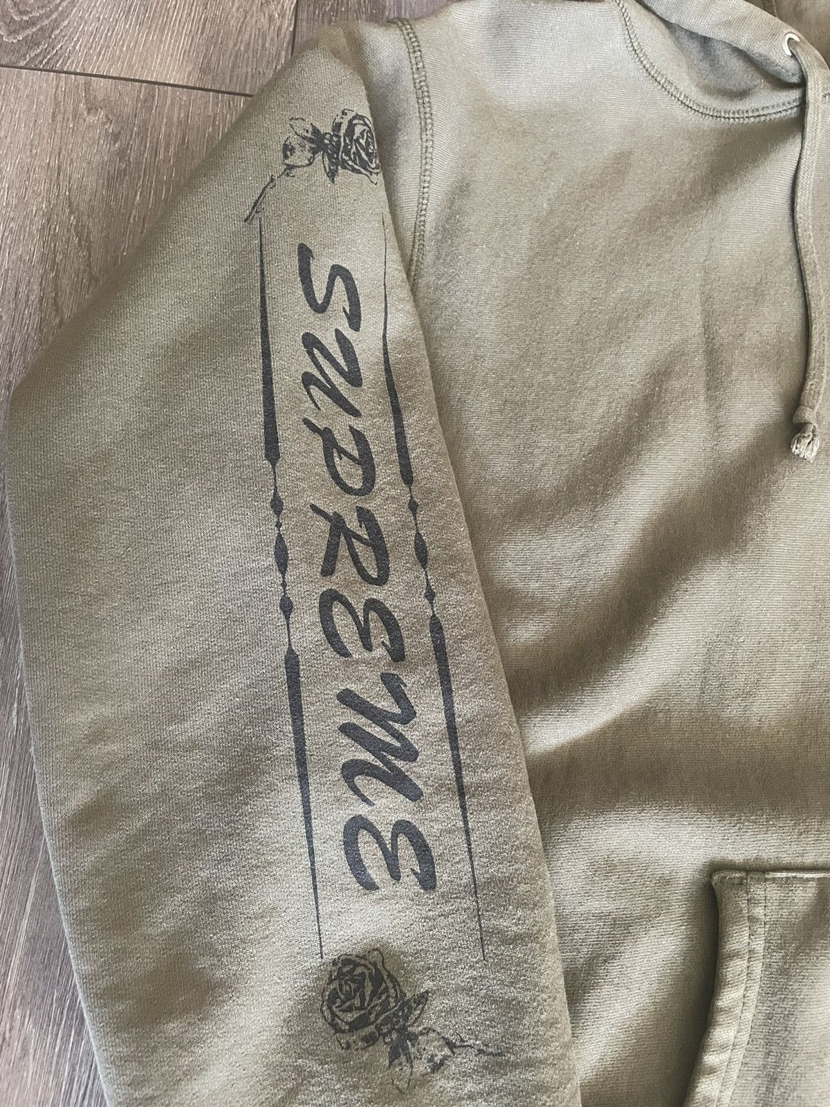 Supreme Supreme Olive Hoodie - Size Medium Size US M / EU 48-50 / 2 - 3 Thumbnail