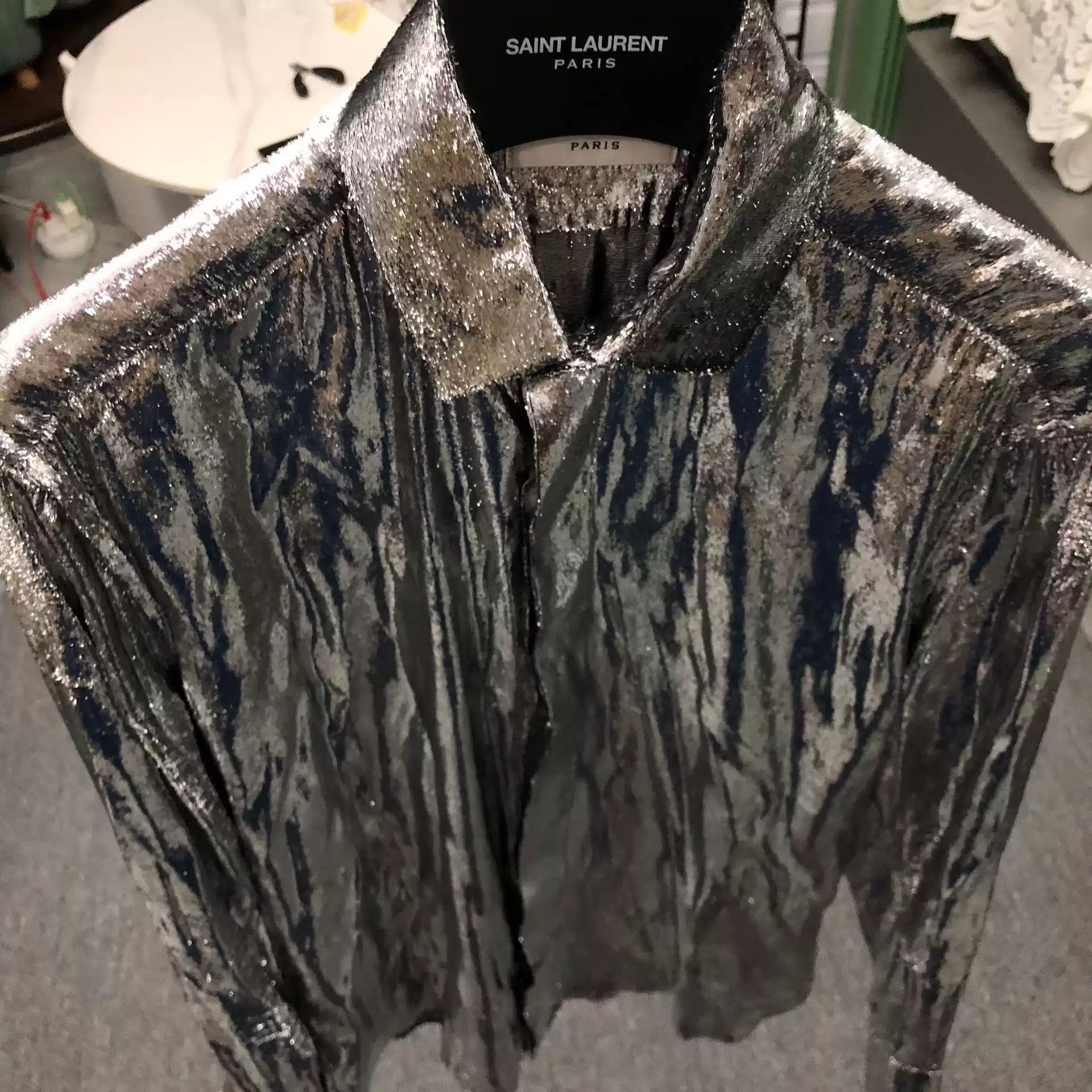 Saint Laurent Paris Saint Laurent Glitter Shirt Size 36 Size US XS / EU 42 / 0 - 3 Thumbnail