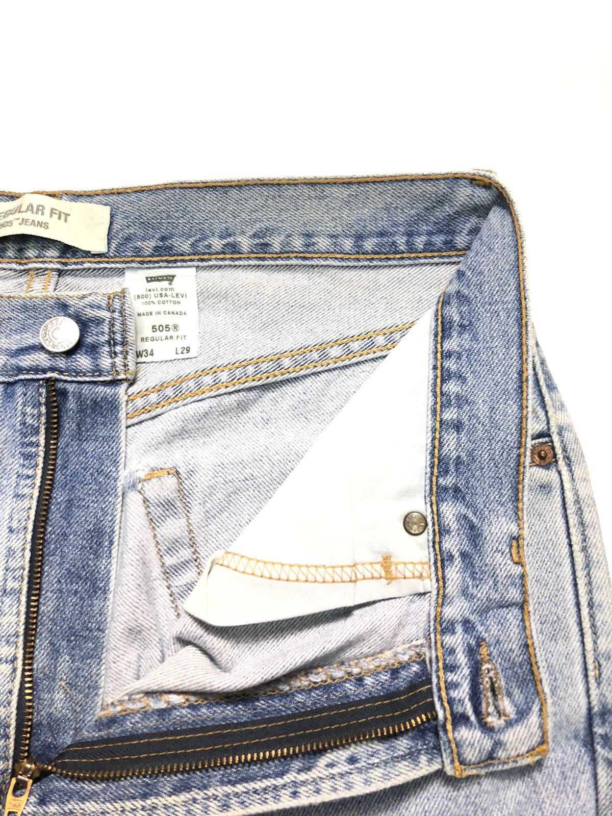 Levi's Vintage Clothing × Vintage VINTAGE LEVIS 505 REGULAR FIT BLUE WASH DENIM Size US 33 - 8 Thumbnail