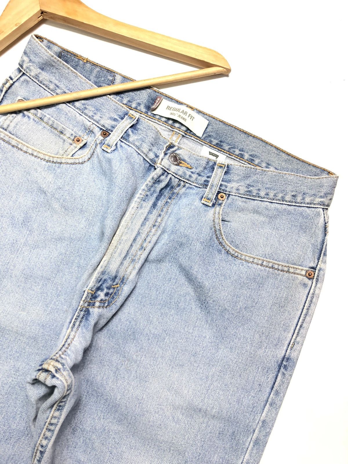 Levi's Vintage Clothing × Vintage VINTAGE LEVIS 505 REGULAR FIT BLUE WASH DENIM Size US 33 - 6 Thumbnail