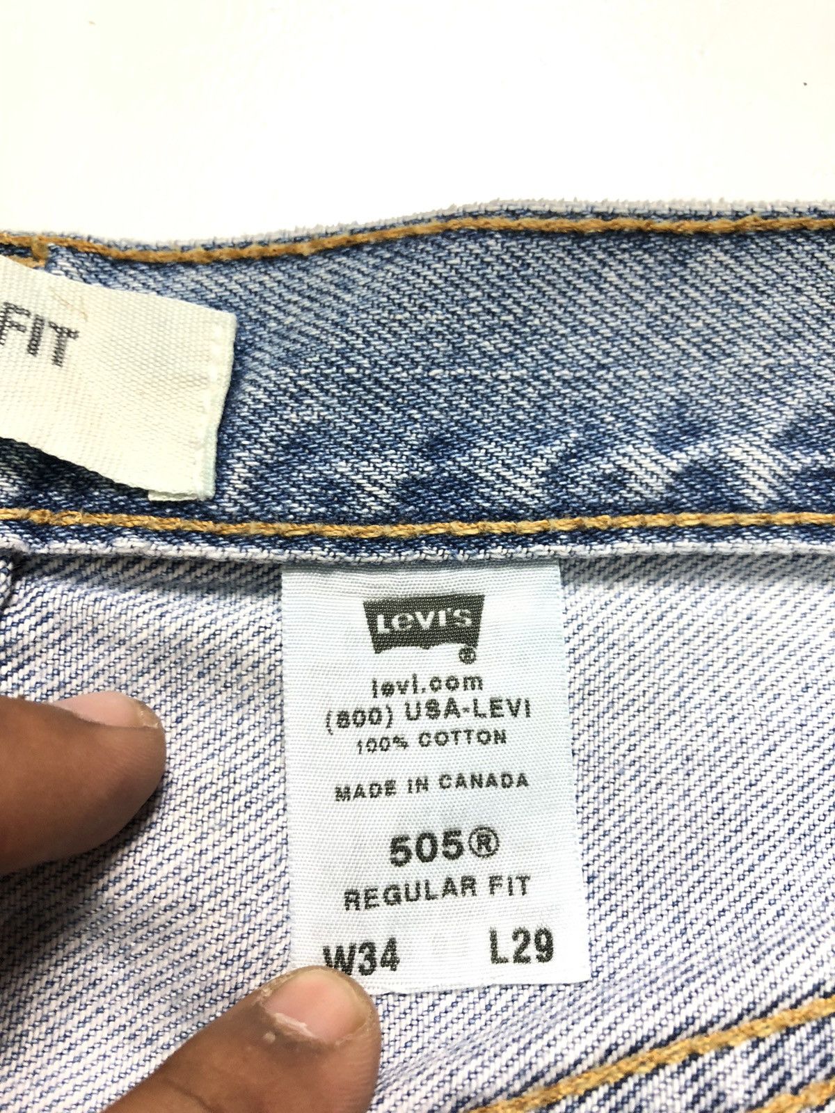 Levi's Vintage Clothing × Vintage VINTAGE LEVIS 505 REGULAR FIT BLUE WASH DENIM Size US 33 - 10 Thumbnail