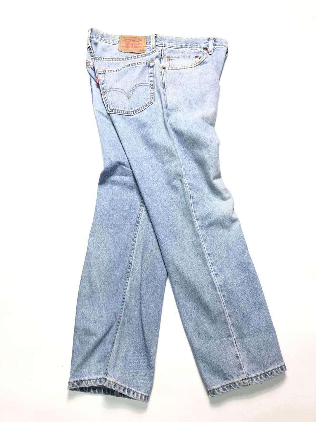 Levi's Vintage Clothing × Vintage VINTAGE LEVIS 505 REGULAR FIT BLUE WASH DENIM Size US 33 - 13 Thumbnail