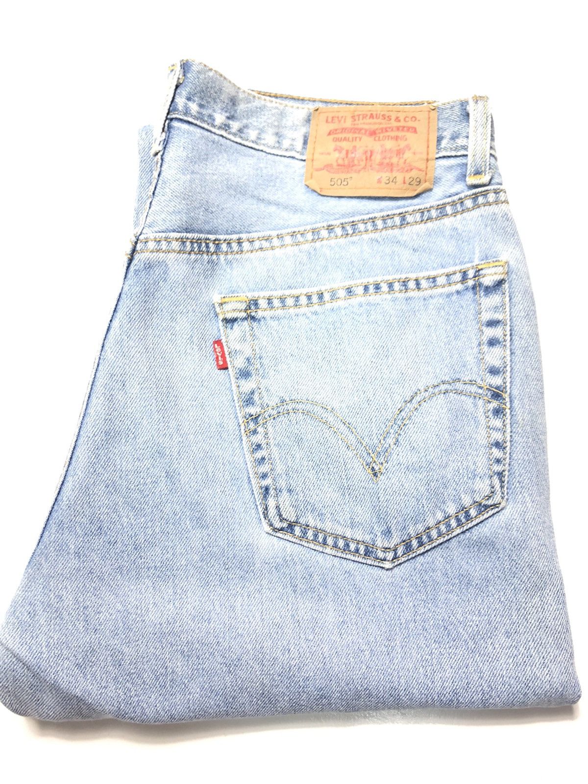 Levi's Vintage Clothing × Vintage VINTAGE LEVIS 505 REGULAR FIT BLUE WASH DENIM Size US 33 - 17 Thumbnail