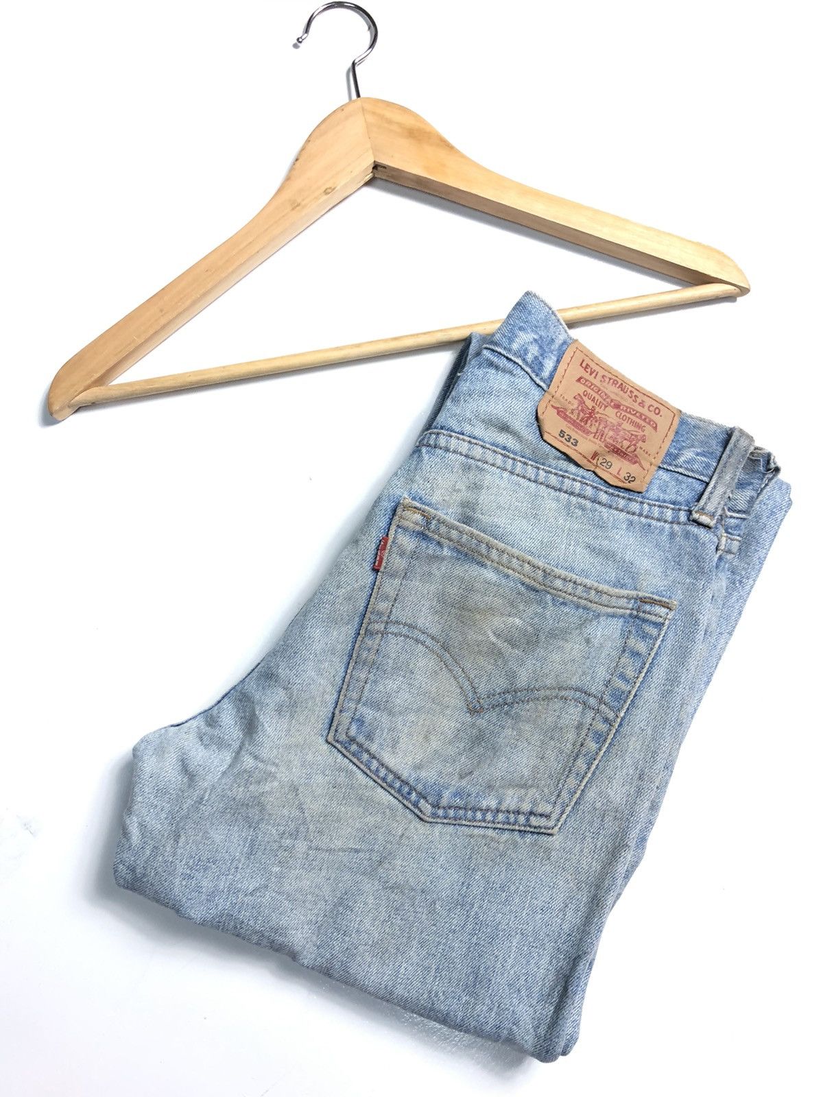 Levi's Vintage Clothing × Vintage VINTAGE LEVIS 533 BLUE WASH DISTRESSED DENIM Size US 29 - 1 Thumbnail