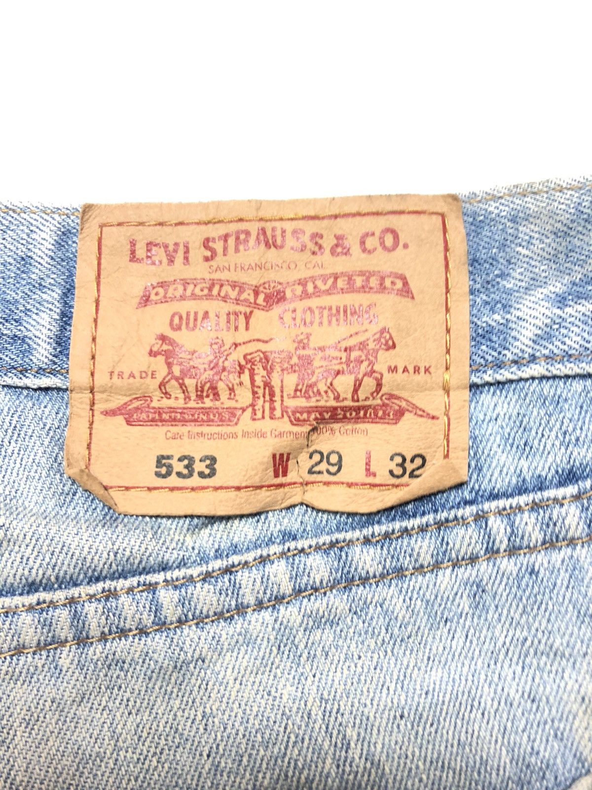 Levi's Vintage Clothing × Vintage VINTAGE LEVIS 533 BLUE WASH DISTRESSED DENIM Size US 29 - 5 Thumbnail