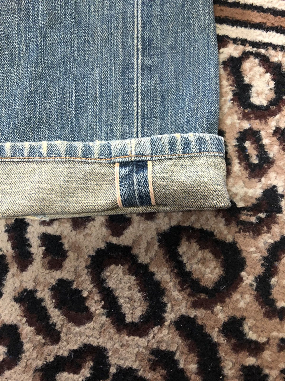 Edwin × Salvage × Vintage VINTAGE SELVEDGE EDWIN 505x DISTRESSED BLUE WASH DENIM Size US 27 - 3 Thumbnail