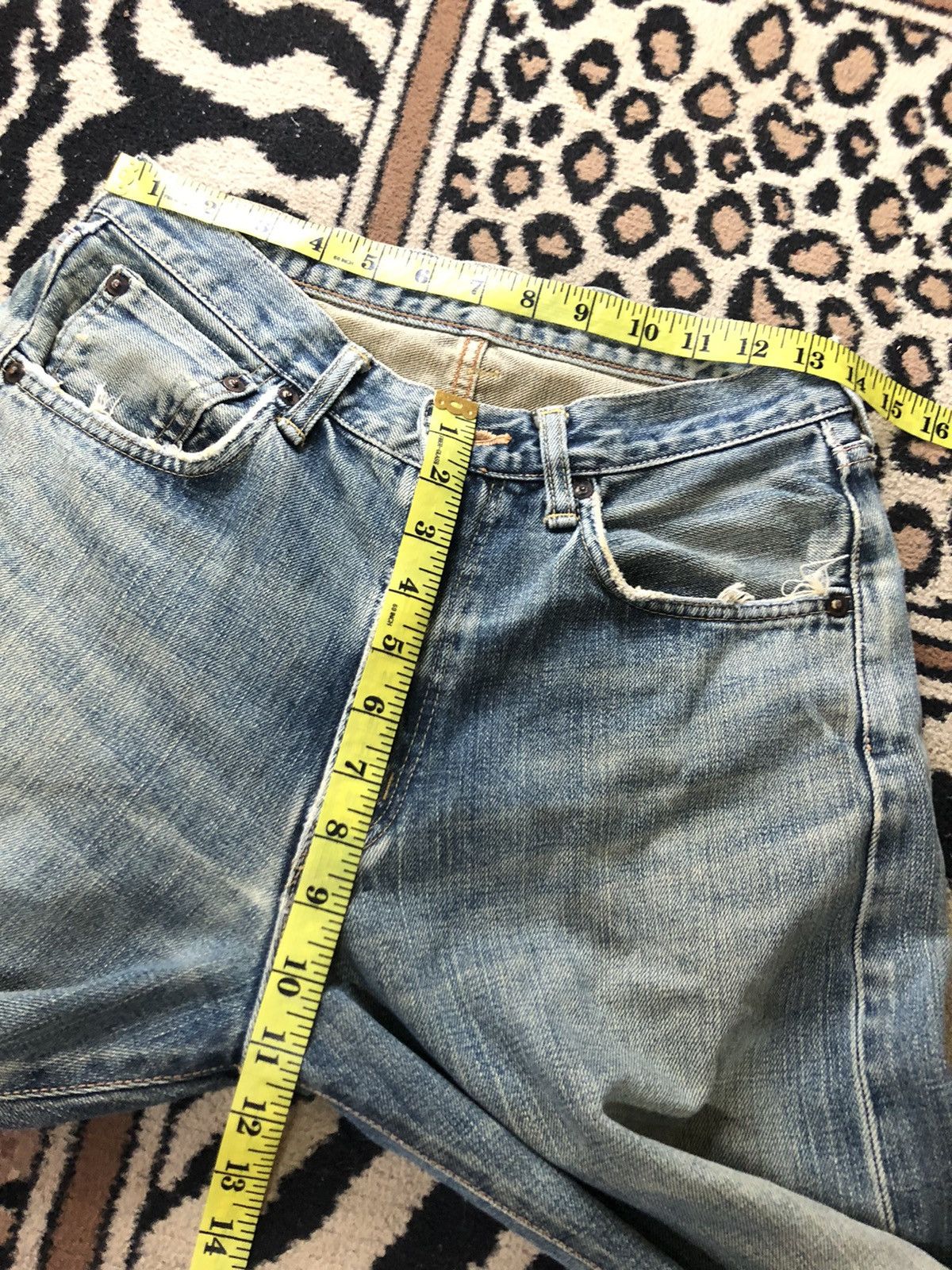 Edwin × Salvage × Vintage VINTAGE SELVEDGE EDWIN 505x DISTRESSED BLUE WASH DENIM Size US 27 - 16 Thumbnail
