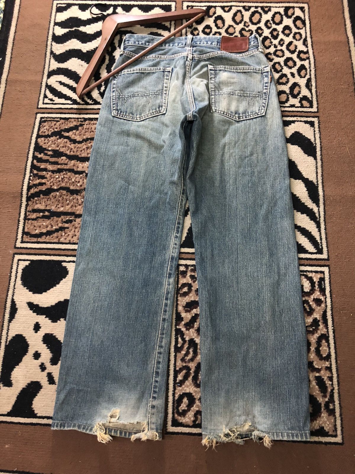 Edwin × Salvage × Vintage VINTAGE SELVEDGE EDWIN 505x DISTRESSED BLUE WASH DENIM Size US 27 - 10 Thumbnail