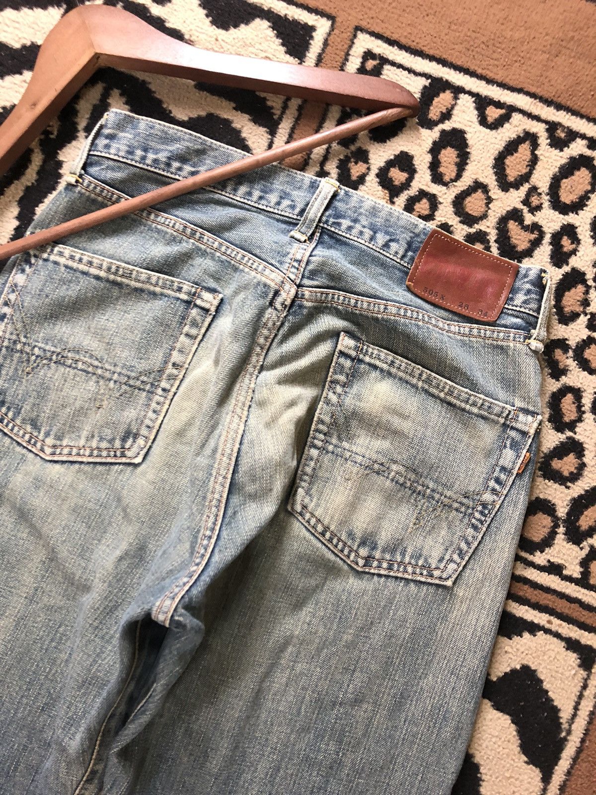 Edwin × Salvage × Vintage VINTAGE SELVEDGE EDWIN 505x DISTRESSED BLUE WASH DENIM Size US 27 - 11 Thumbnail