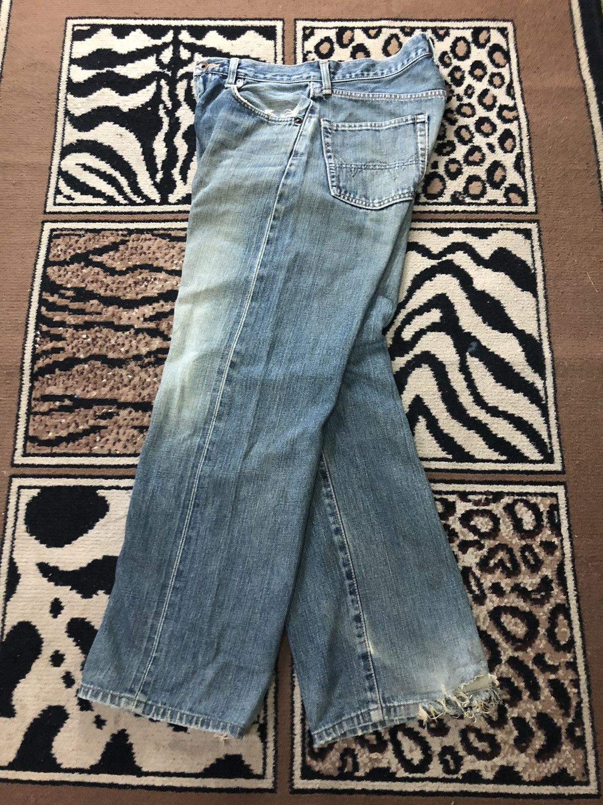 Edwin × Salvage × Vintage VINTAGE SELVEDGE EDWIN 505x DISTRESSED BLUE WASH DENIM Size US 27 - 14 Thumbnail