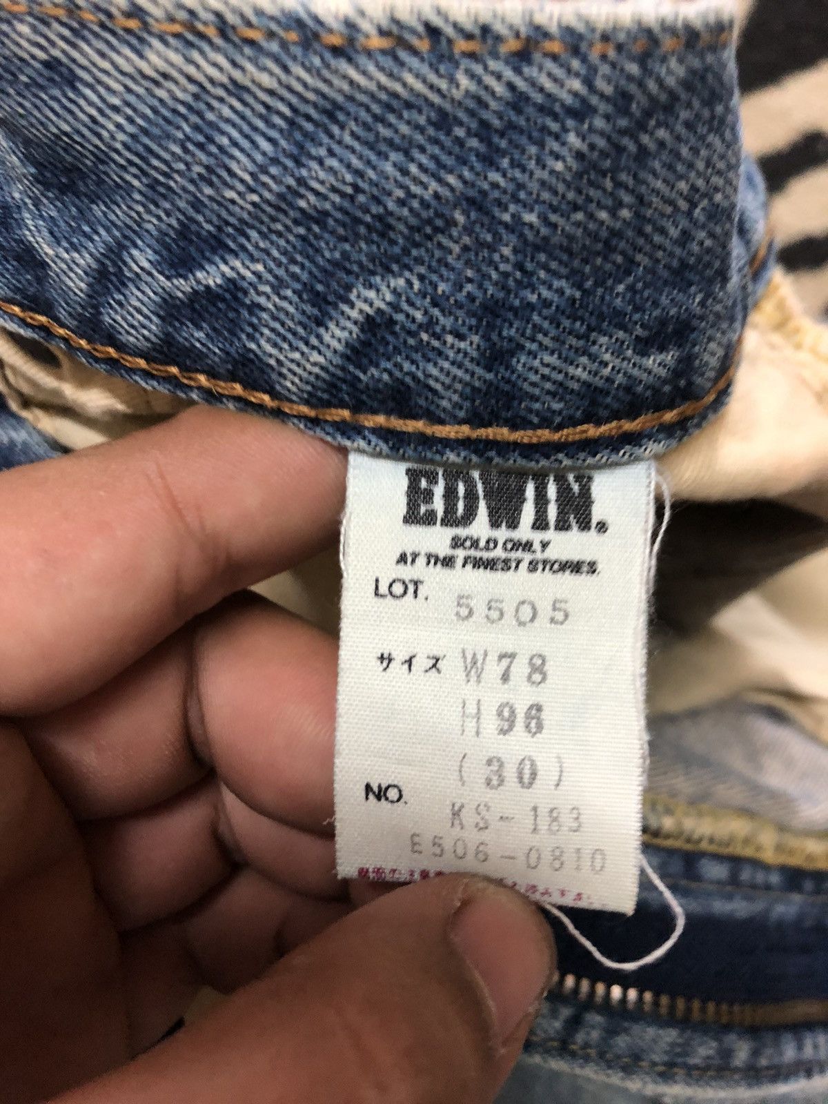 Edwin × Vintage VINTAGE SELVEDGE EDWIN 505x BLUE WASH DISTRESSED DENIM Size US 30 / EU 46 - 7 Thumbnail