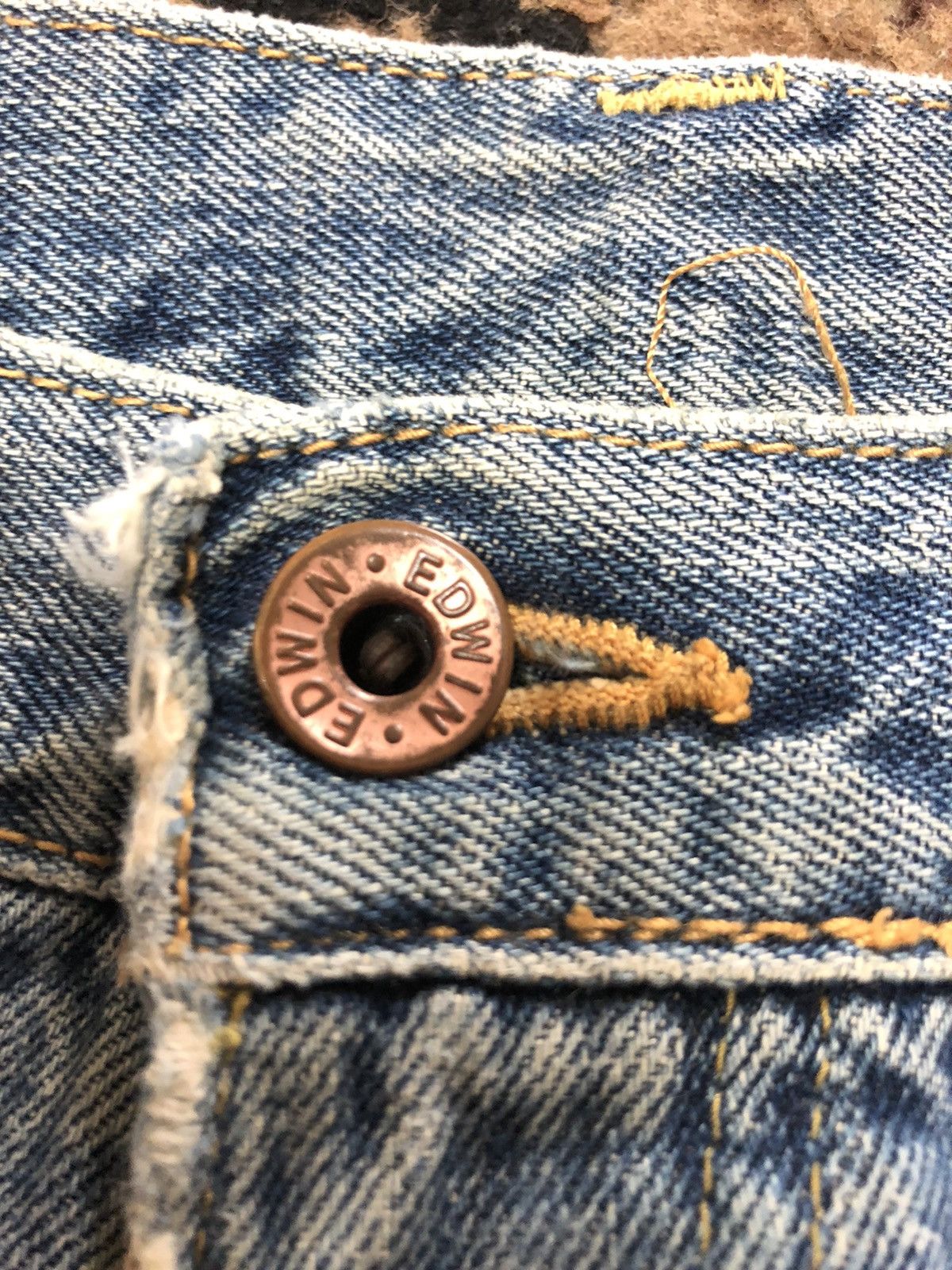 Edwin × Vintage VINTAGE SELVEDGE EDWIN 505x BLUE WASH DISTRESSED DENIM Size US 30 / EU 46 - 5 Thumbnail