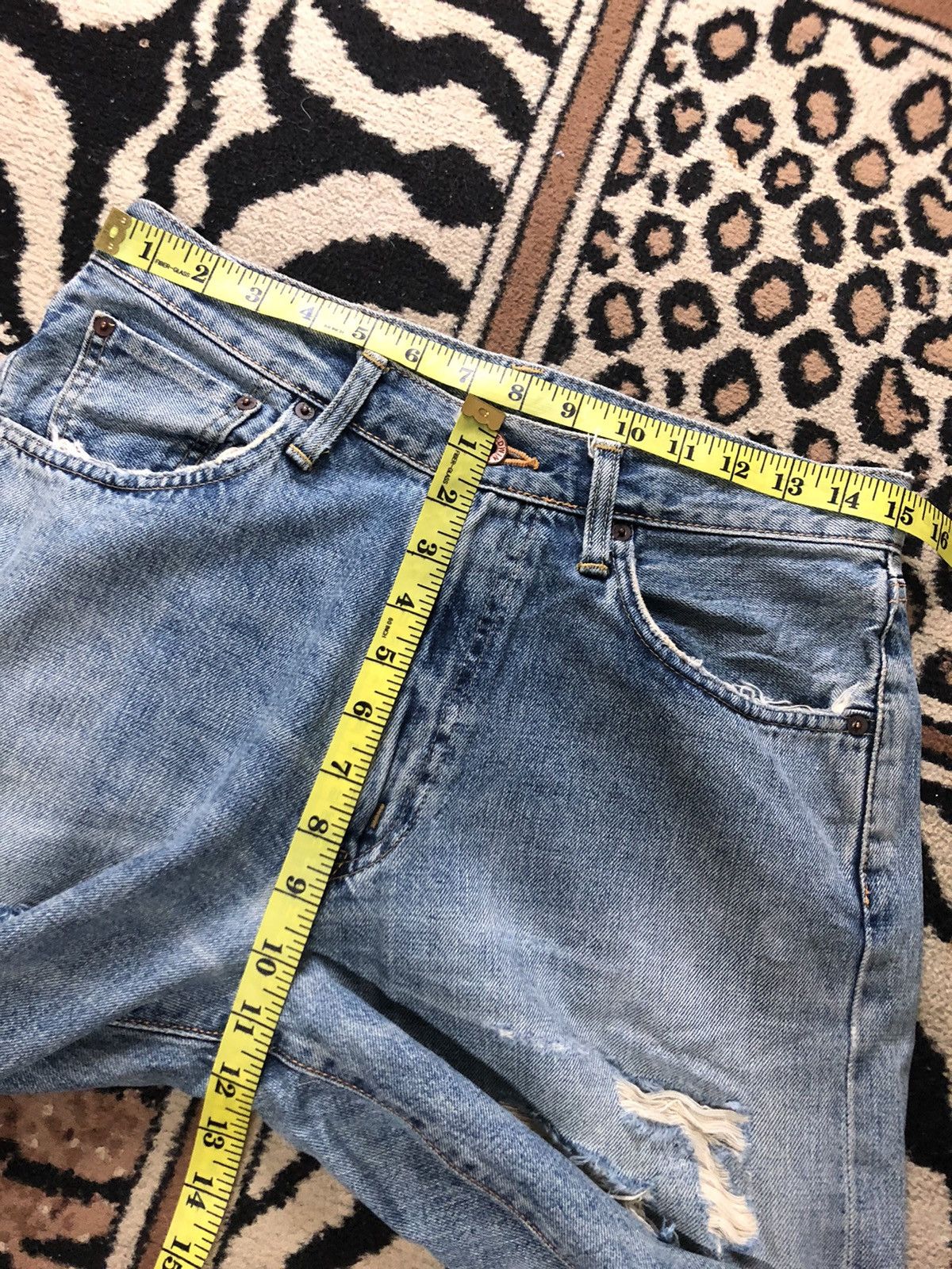 Edwin × Vintage VINTAGE SELVEDGE EDWIN 505x BLUE WASH DISTRESSED DENIM Size US 30 / EU 46 - 15 Thumbnail
