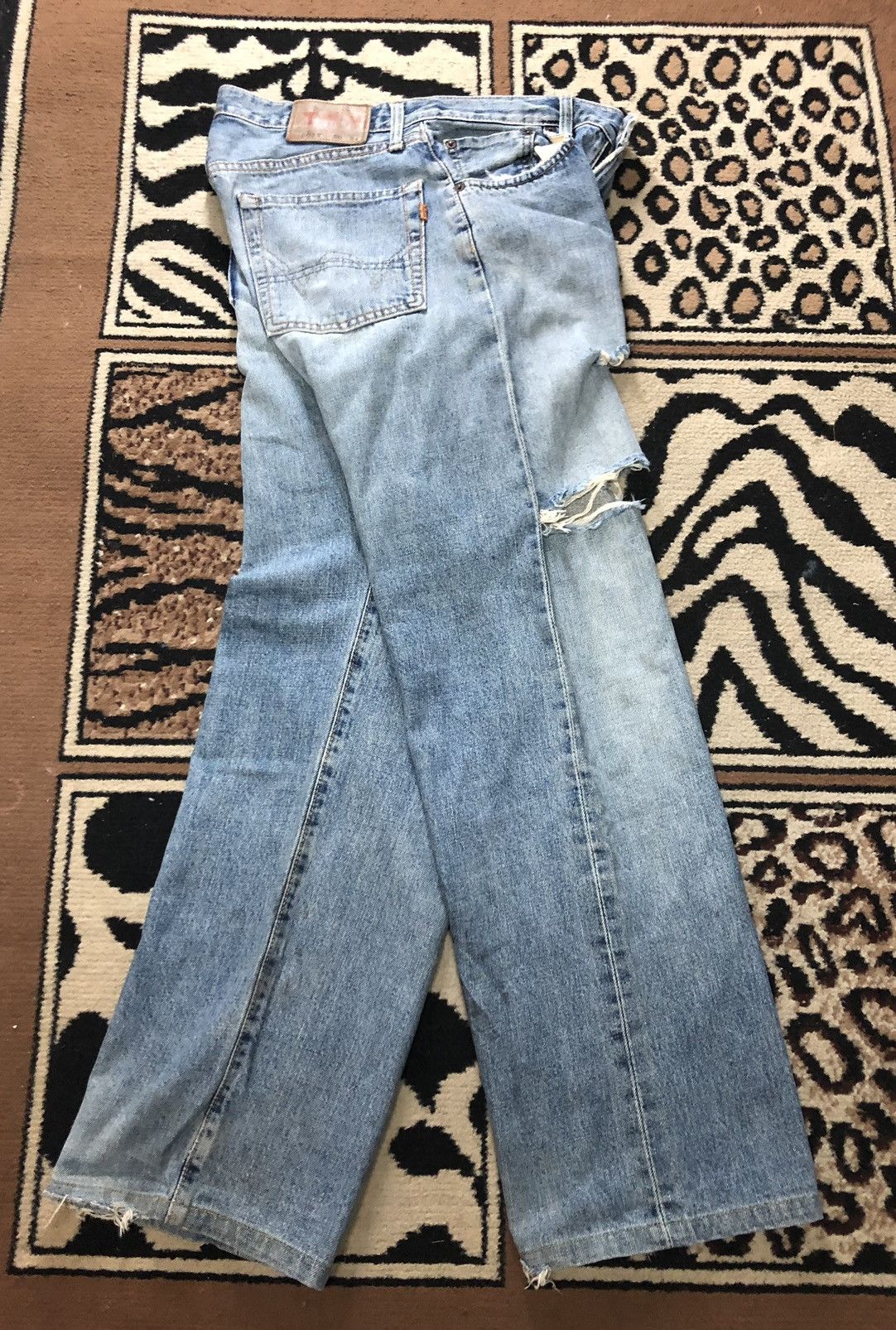 Edwin × Vintage VINTAGE SELVEDGE EDWIN 505x BLUE WASH DISTRESSED DENIM Size US 30 / EU 46 - 14 Thumbnail