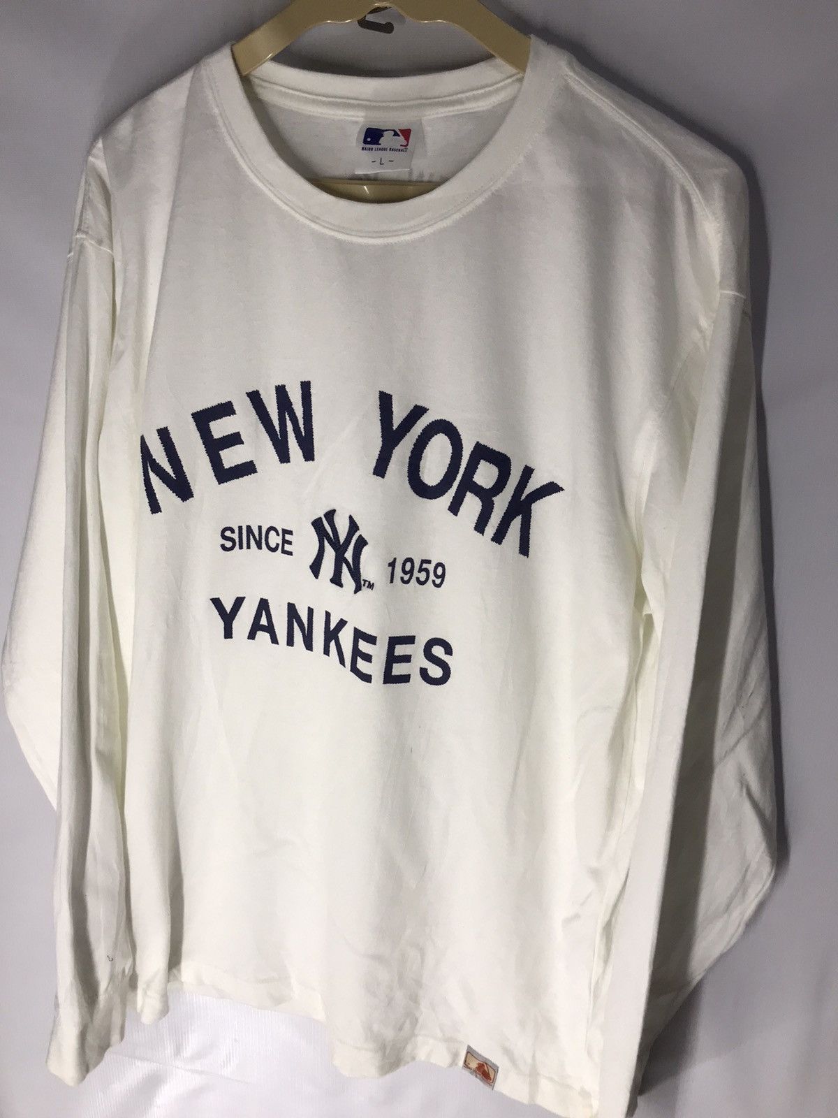 MLB × New York Yankees × Uniqlo New York Yankees spellout long sleeve tshirt by mlbxUniqlo Size US L / EU 52-54 / 3 - 6 Thumbnail