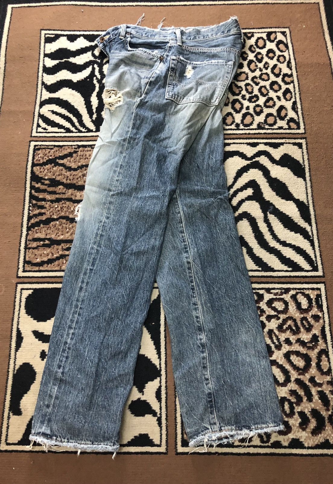 Edwin × Vintage VINTAGE SELVEDGE EDWIN 505 BLUE WASH DISTRESSED DENIM Size US 31 - 13 Thumbnail
