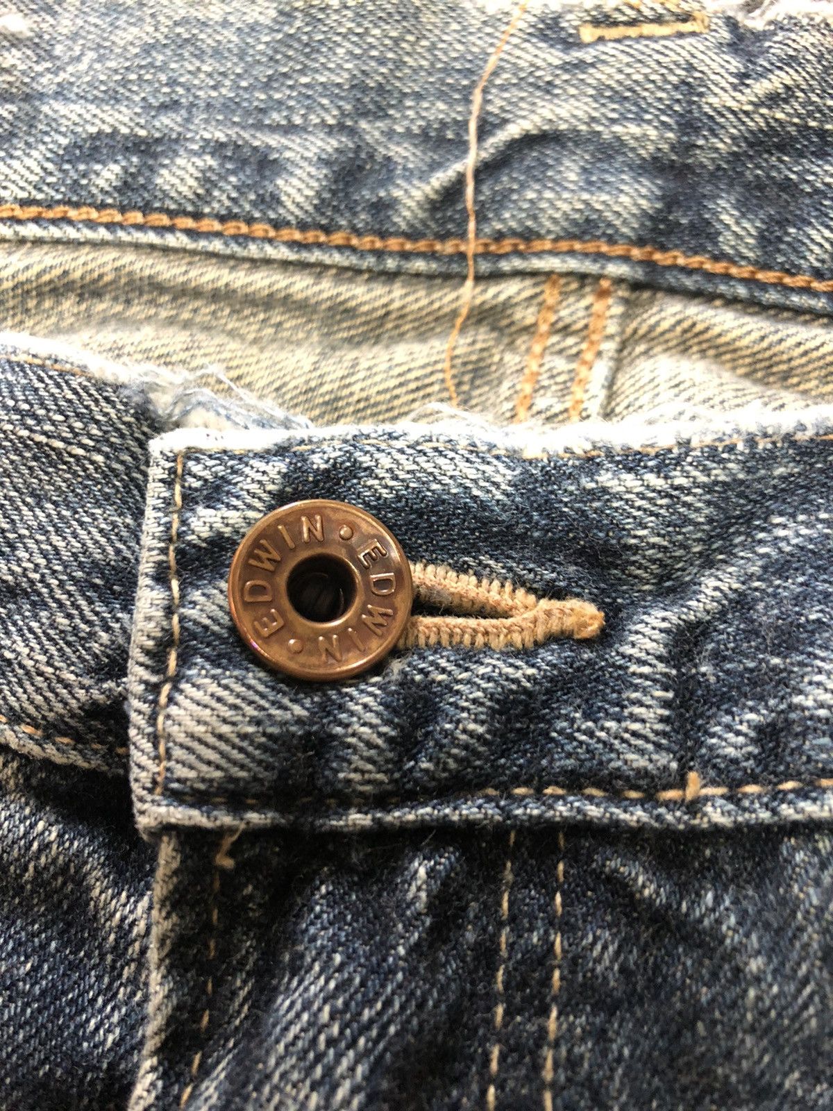 Edwin × Vintage VINTAGE SELVEDGE EDWIN 505 BLUE WASH DISTRESSED DENIM Size US 31 - 5 Thumbnail