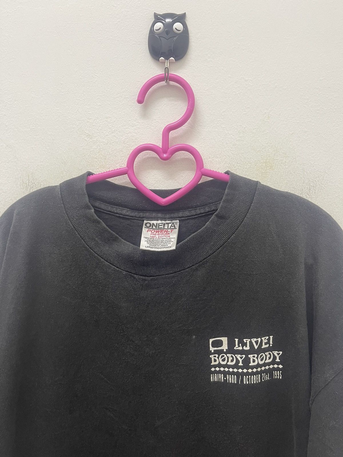 Band Tees Rare 90s Vintage LIVE! BODY BODY Japan Hibiya Yaon 1995 Size US L / EU 52-54 / 3 - 5 Thumbnail