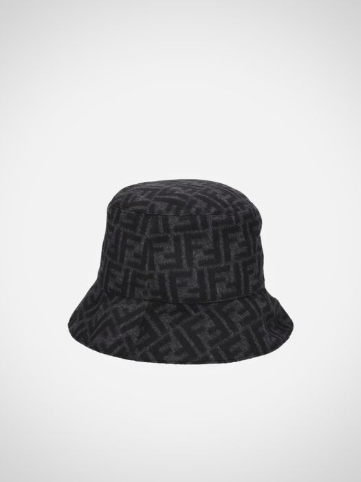 FF Wool Bucket Hat in Black - Fendi