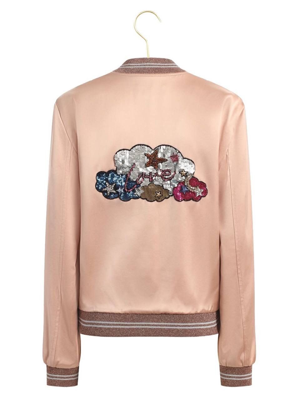 image of Saint Laurent Paris Grail! Saint Laurent Love Logo Appliqué Detail Pink Bomber, Men's (Size XS)