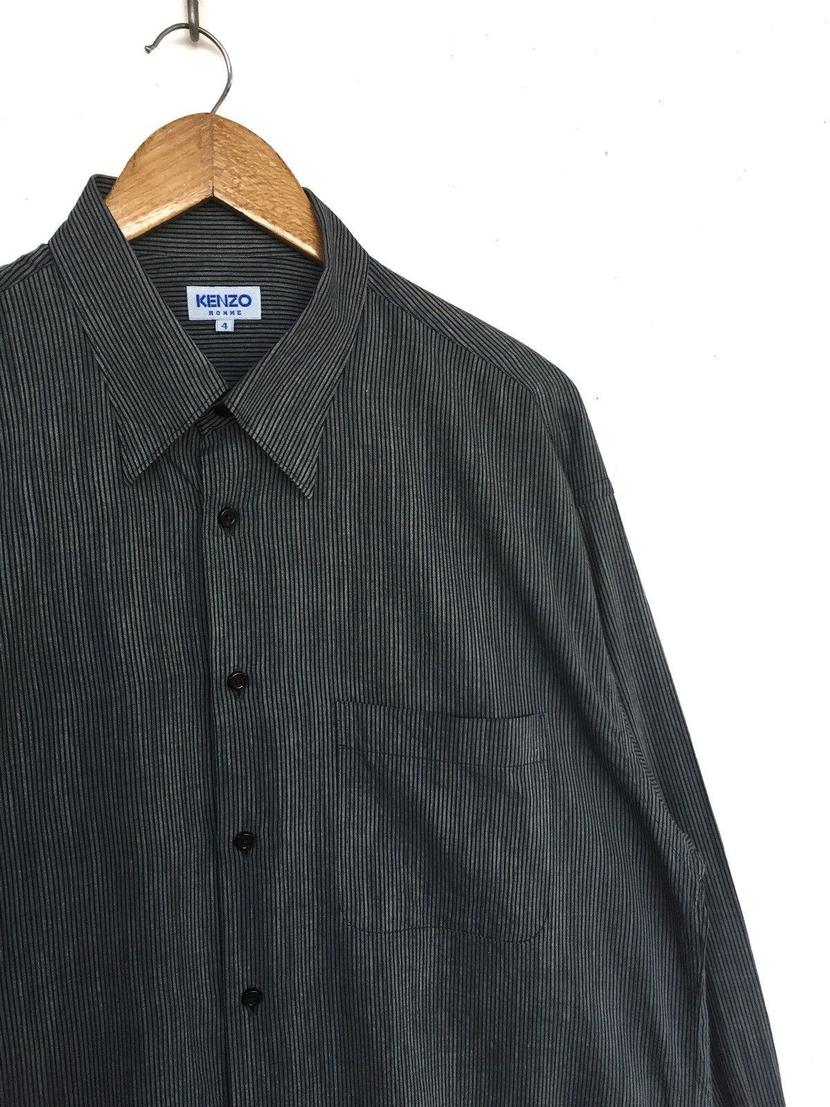 Kenzo Kenzo Homme Striped Rayon Cotton O/S Button Shirt Size US L / EU 52-54 / 3 - 1 Thumbnail