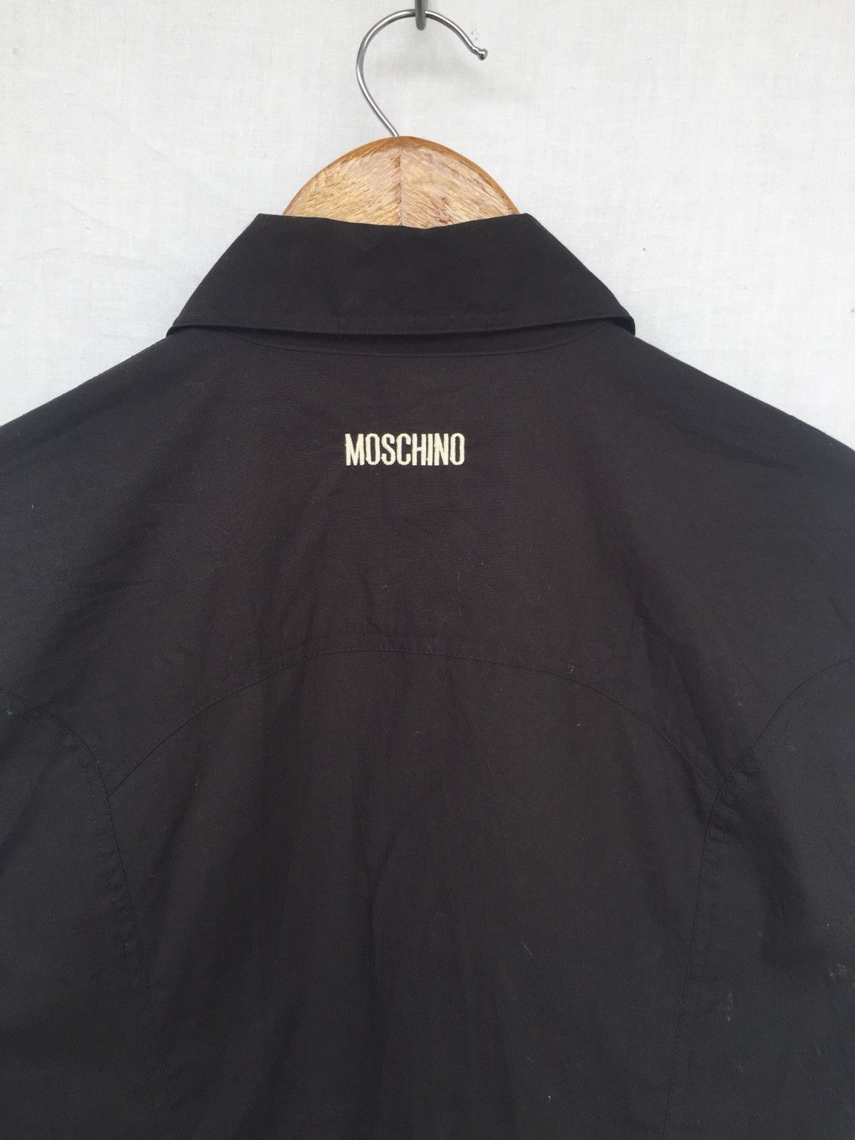 Moschino 90s Moschino 🇮🇹 Black Slim Fit Button Up Shirt Size US S / EU 44-46 / 1 - 5 Thumbnail
