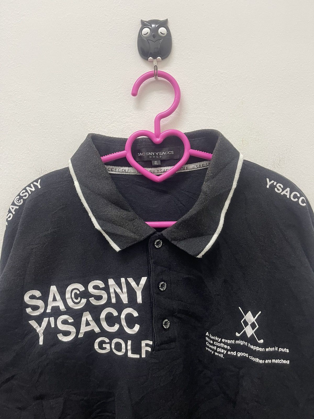 Yohji Yamamoto Rare Vintage SACSNY YSACCS Golf Spell Out Polo Tee Size US L / EU 52-54 / 3 - 2 Thumbnail