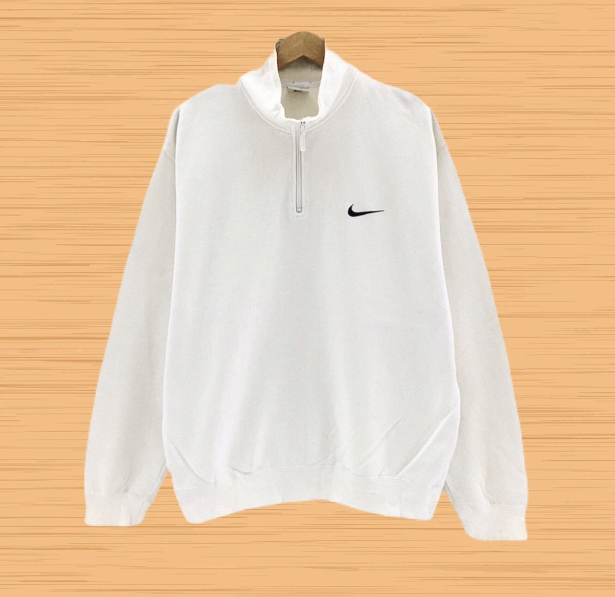 Nike Vintage 90s Nike Small Swoosh Half Zip Sweatshirt Small Log Size US L / EU 52-54 / 3 - 1 Thumbnail