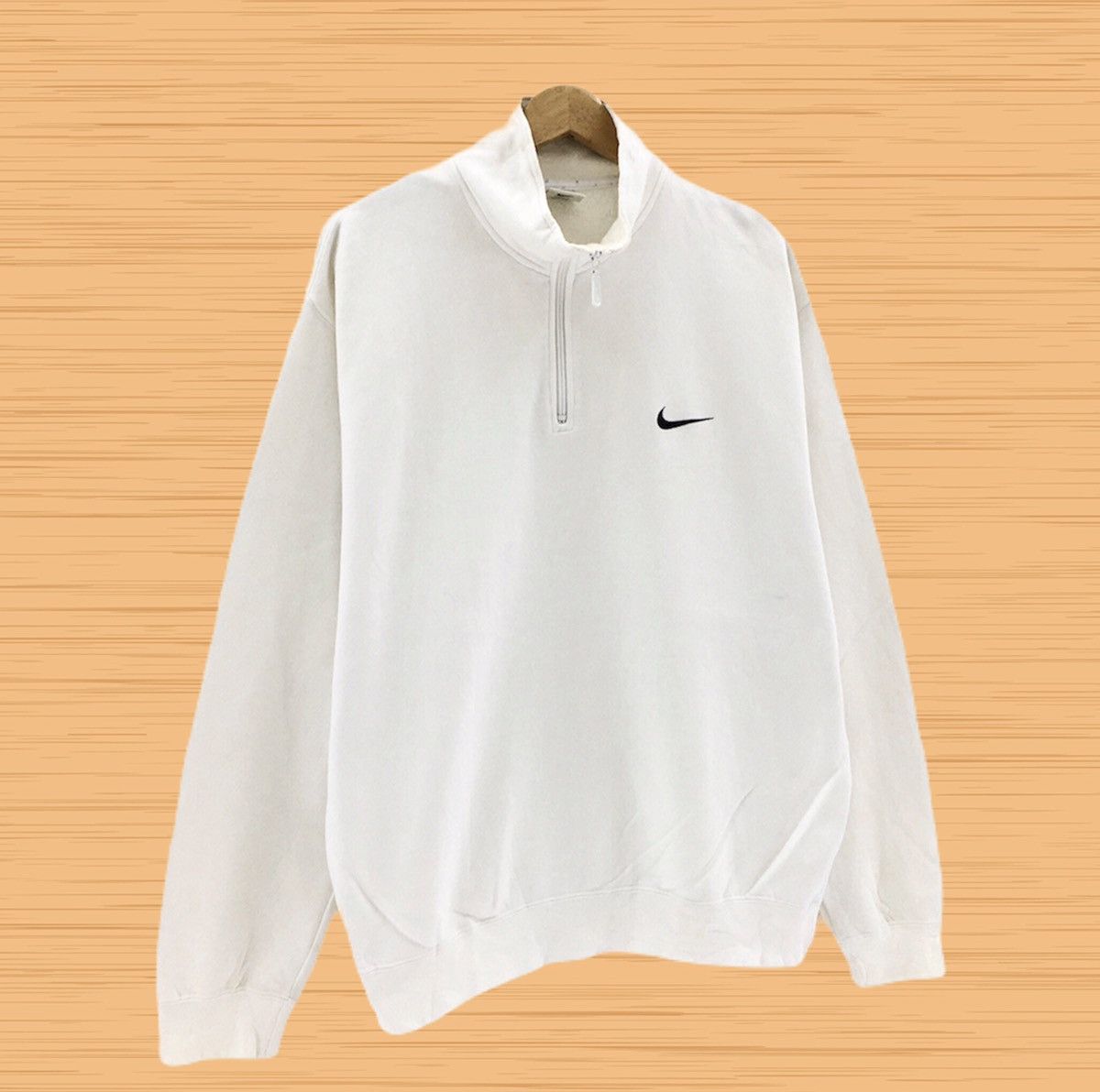 Nike Vintage 90s Nike Small Swoosh Half Zip Sweatshirt Small Log Size US L / EU 52-54 / 3 - 2 Thumbnail