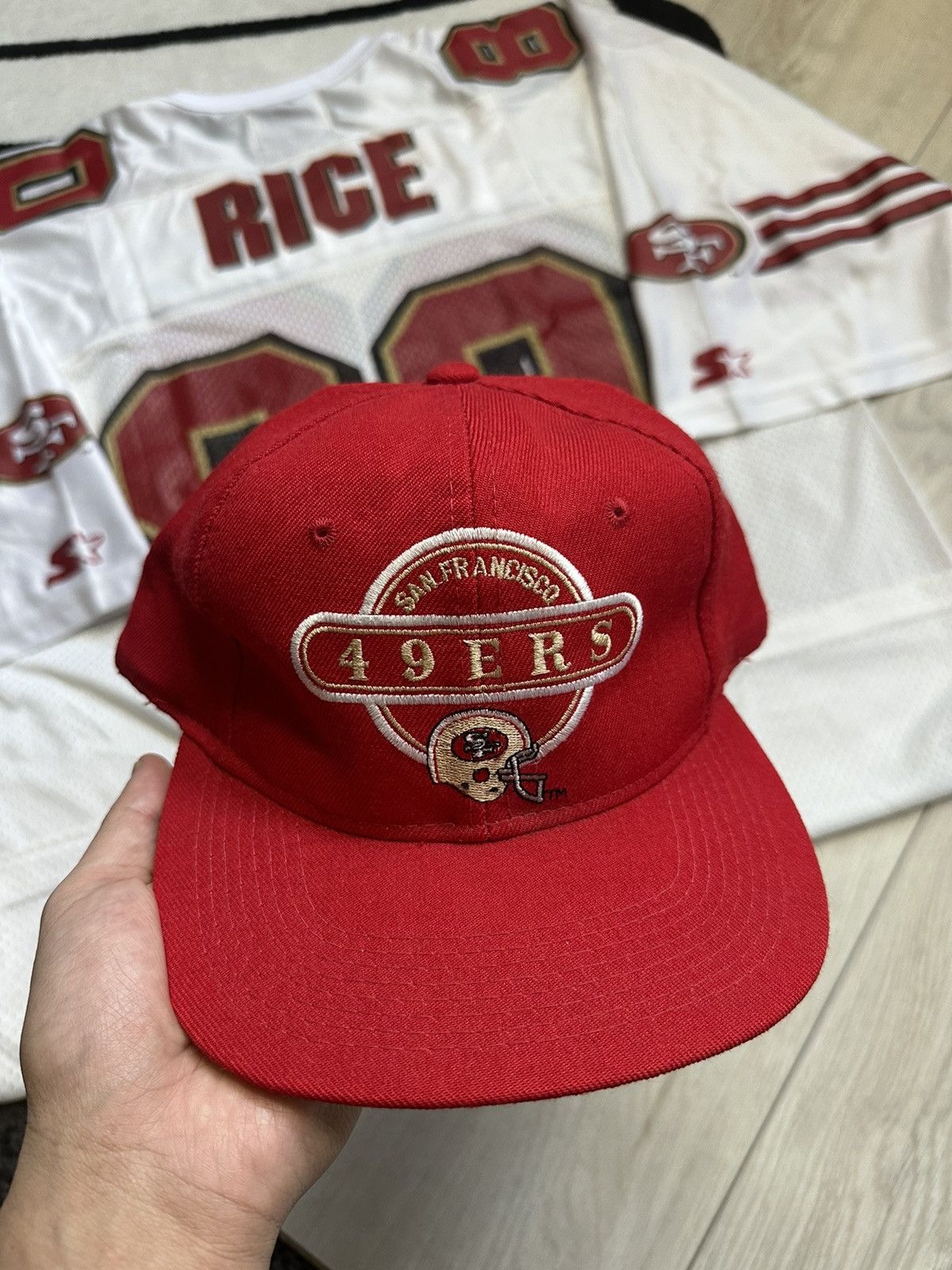 image of Nfl x San Francisco 49Ers 90's Sf 49Ers Round Logo Sports Specialties Vintage Snapback in Red, Men'