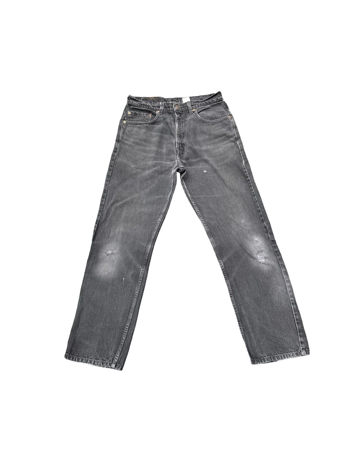 image of Distressed Denim x Levis Vintage 1998 Levis 505 E Black Distresed Denim, Men's (Size 32)