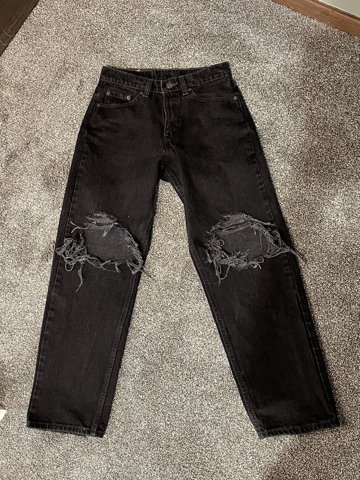 Levi's × Vintage Wide Leg 1996 Vintage Levi’s 565 Distressed Denim Size US 28 / EU 44 - 3 Thumbnail
