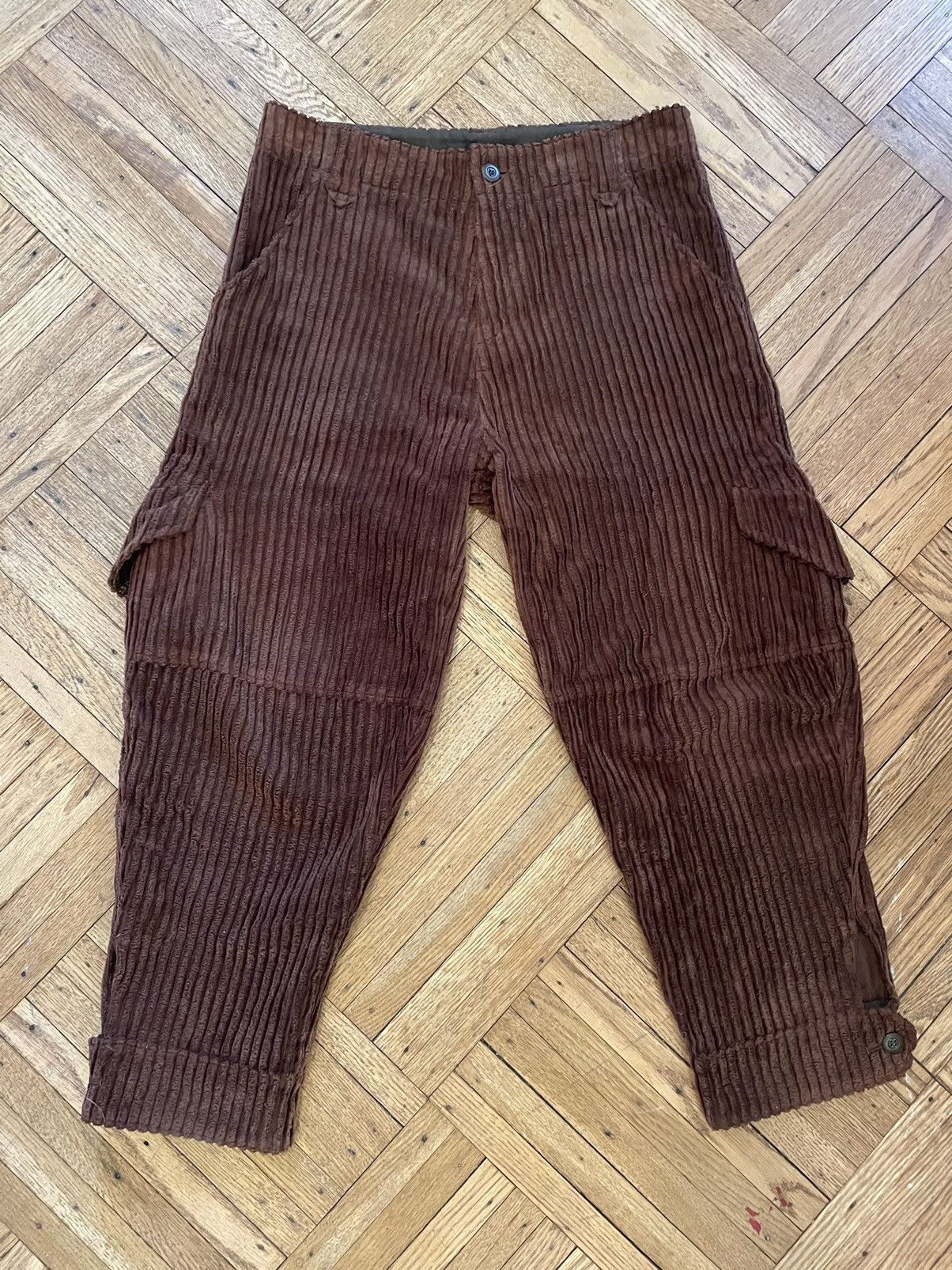 20471120 × Beauty Beast Milkboy Corduroy Cargo Pants with Snakeskin Detail Size US 30 / EU 46 - 1 Thumbnail