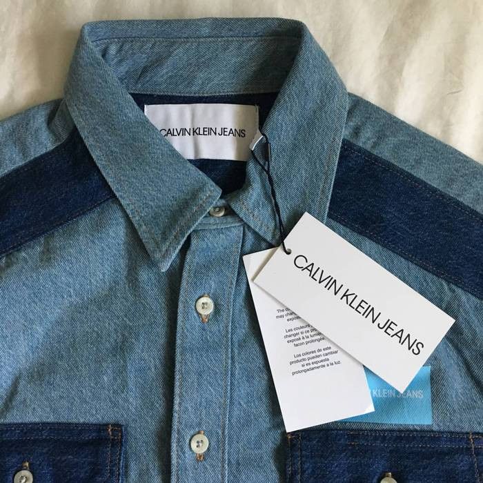 Calvin Klein Contrasting Western CK Logo Denim Shirt | Grailed