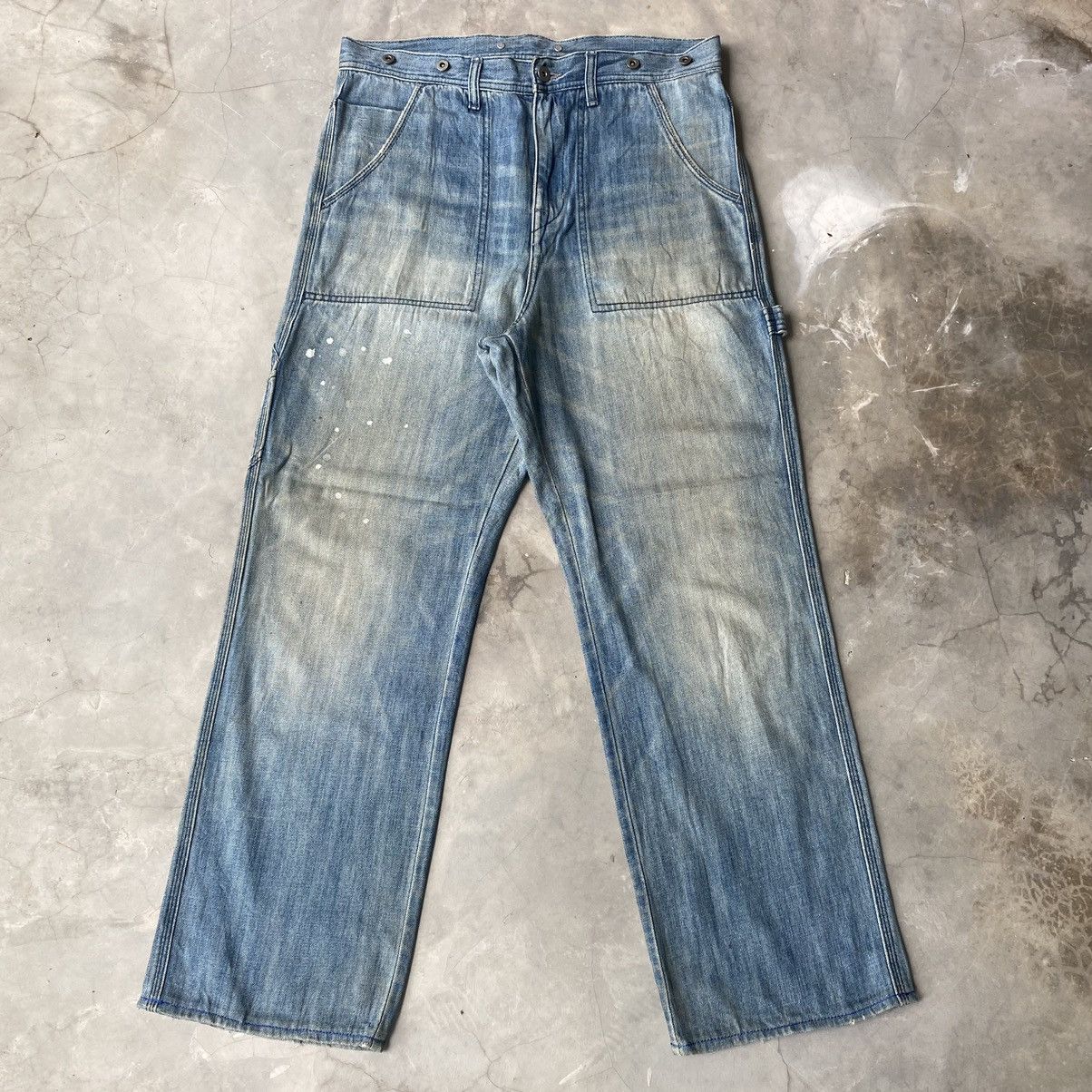 Japanese Brand × Vintage Vintage Japanese denim baggy jeans carpenter wide leg Size US 34 / EU 50 - 1 Thumbnail