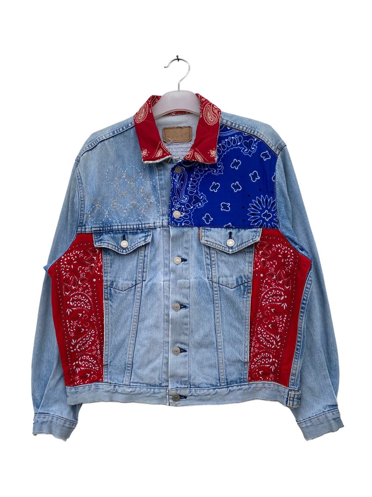 Levi's Vintage Levis Rework With Bandana and Sashiko Stitch Size US L / EU 52-54 / 3 - 1 Thumbnail