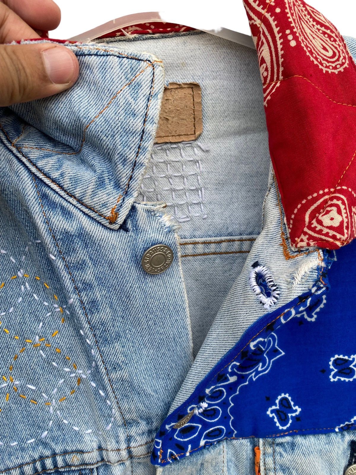 Levi's Vintage Levis Rework With Bandana and Sashiko Stitch Size US L / EU 52-54 / 3 - 7 Thumbnail
