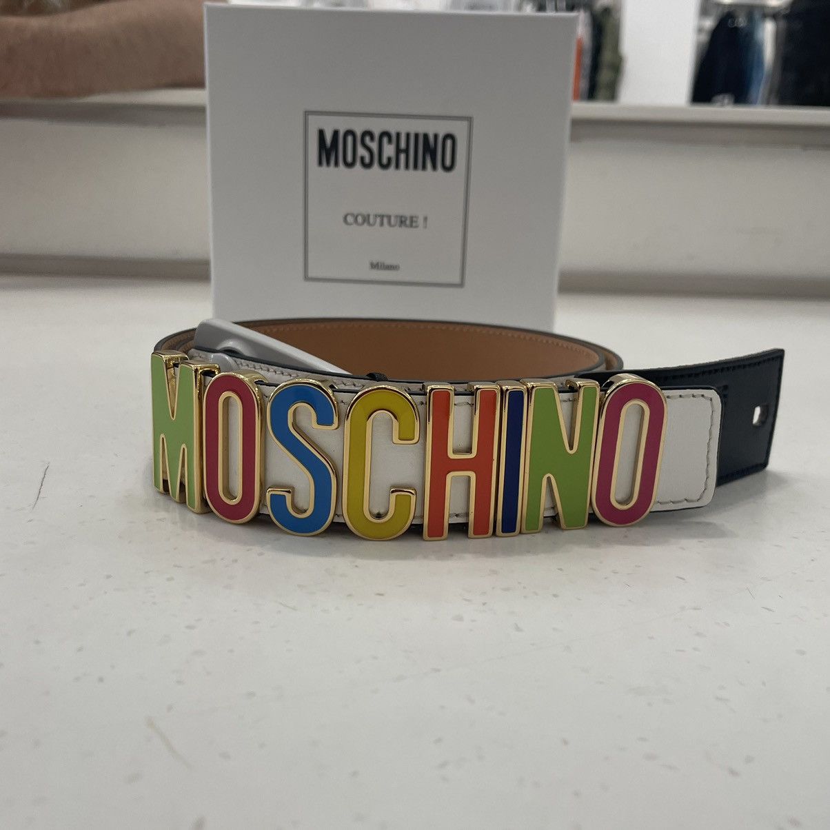 Moschino Moschino Multi Colored Belt Buckle Size 50 Size 30 - 1 Thumbnail