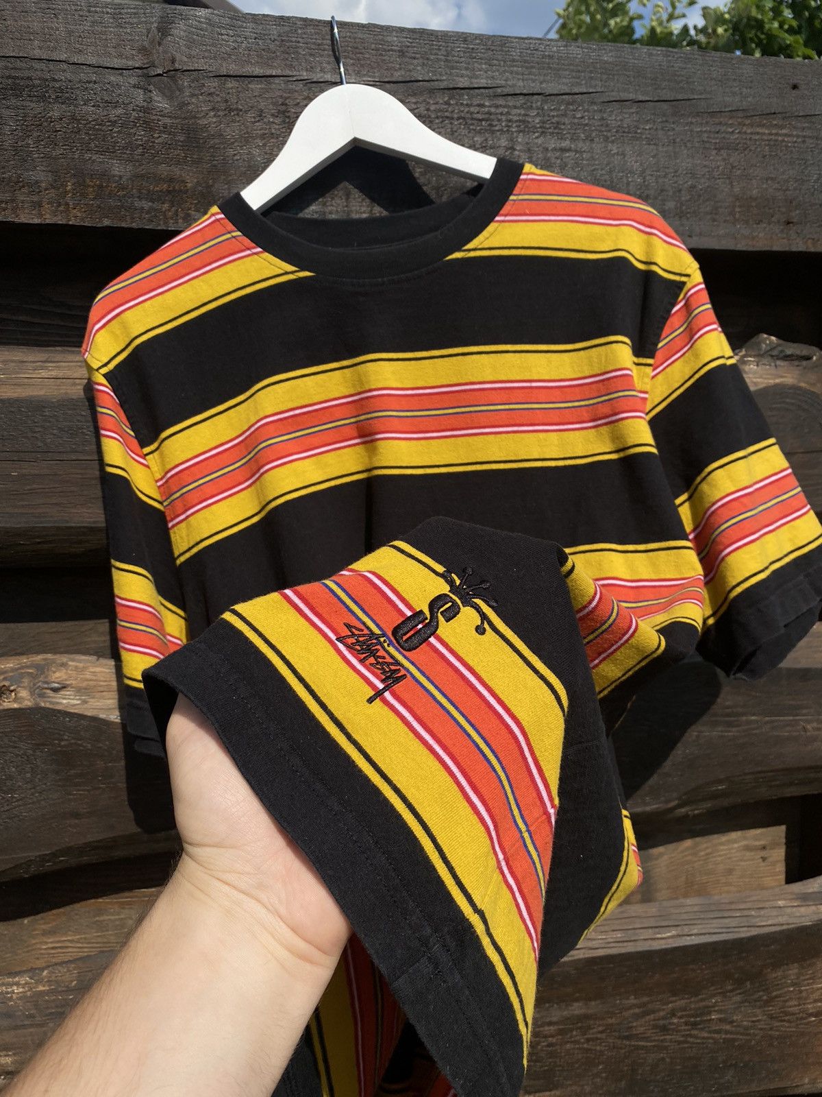 Stussy Stussy Vintage Striped tee t-shirt logo Size US L / EU 52-54 / 3 - 4 Thumbnail